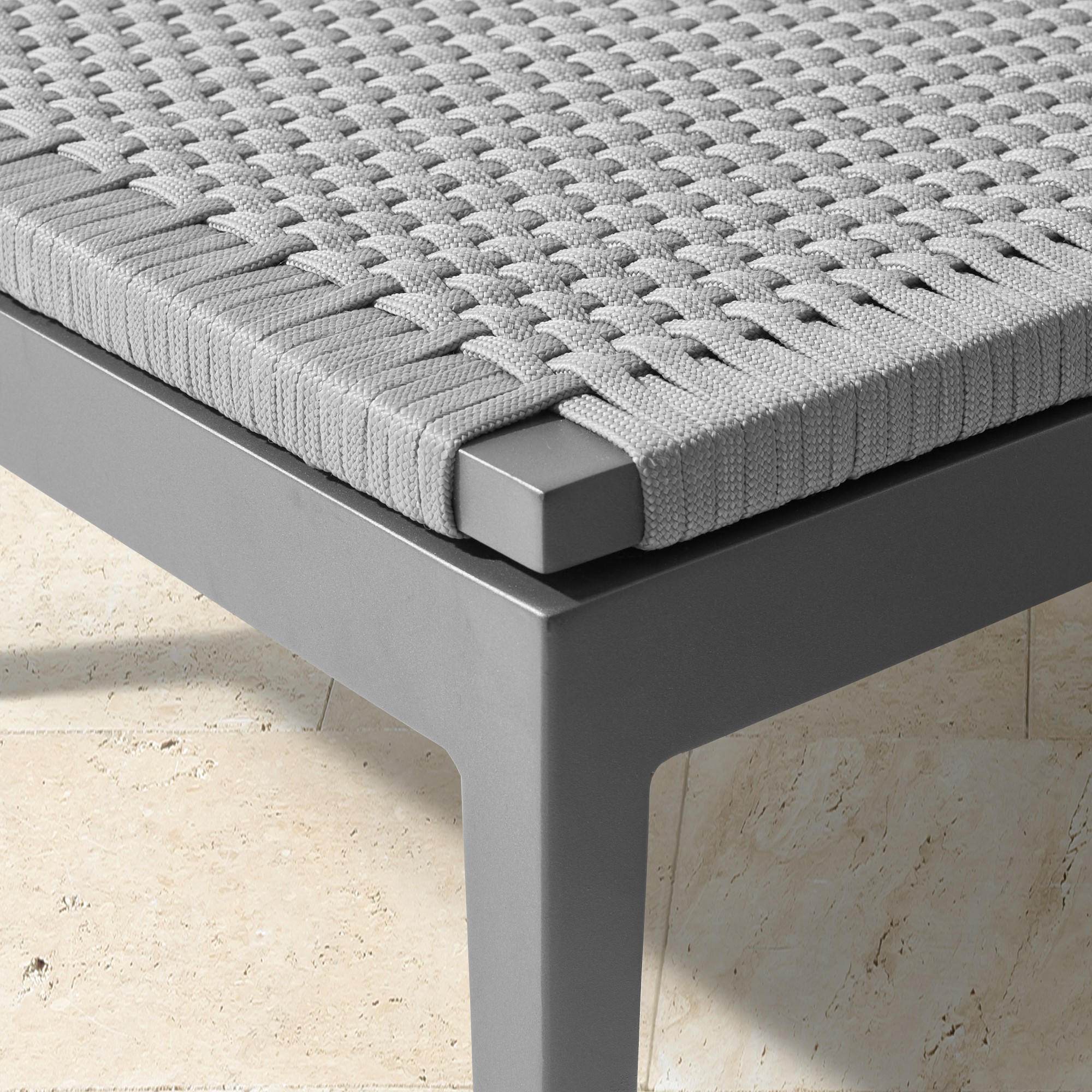 Pasadena Outdoor Metal and Rope Chaise