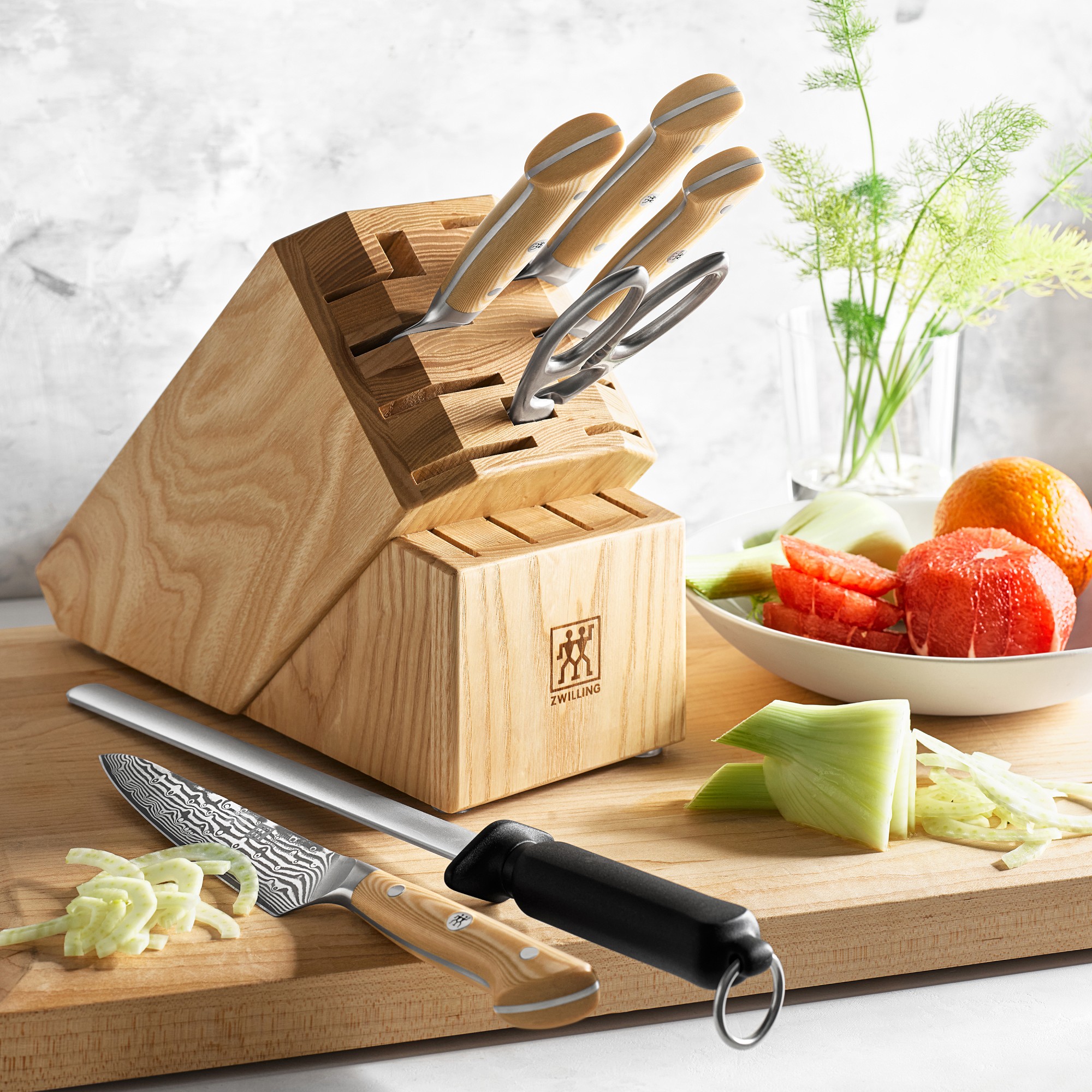 Zwilling Kanren Knives with Acacia Block, Set of 7