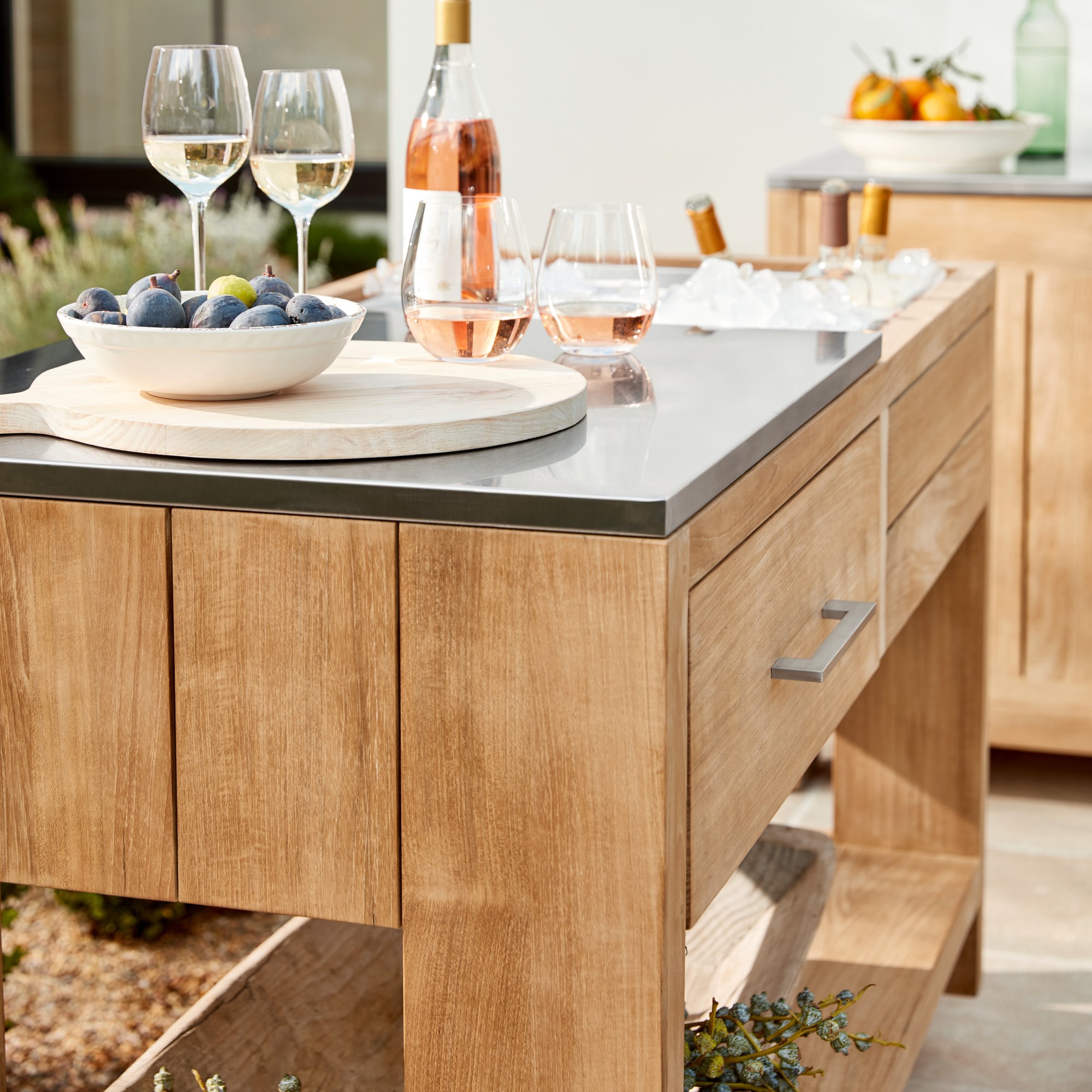 Larnaca Outdoor Teak Prep Table (58