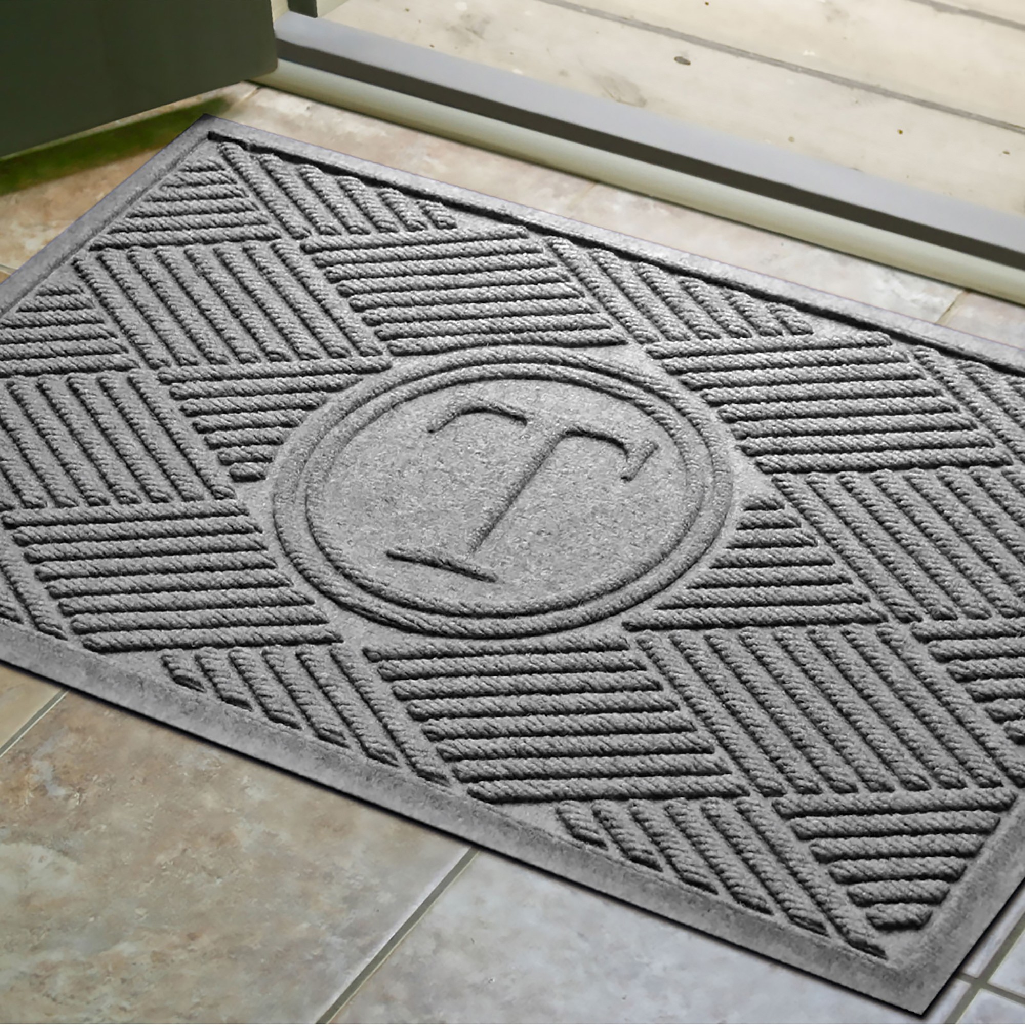 Waterhog Diamonds Commercial Grade Indoor/Outdoor Monogram Doormat, 2' X 3'