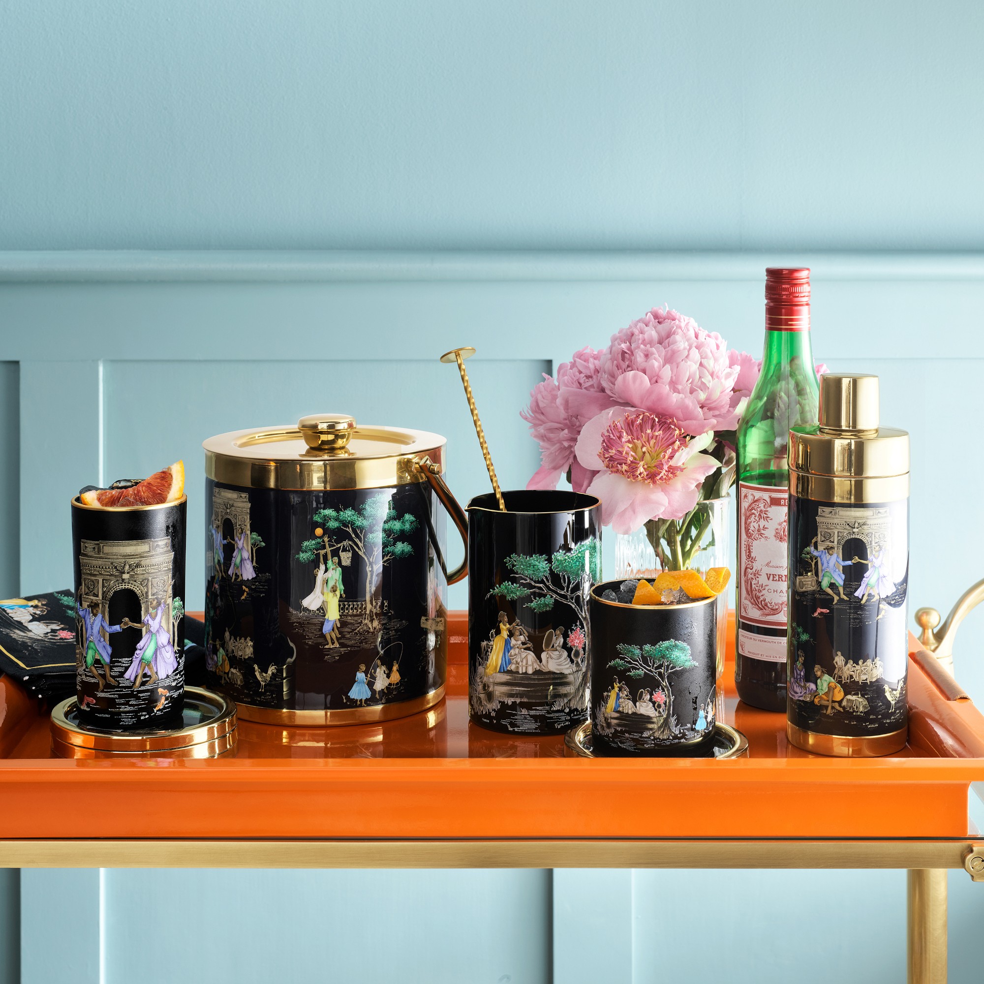 Sheila Bridges x Williams Sonoma  Harlem Toile Cocktail Napkins, Set of 4