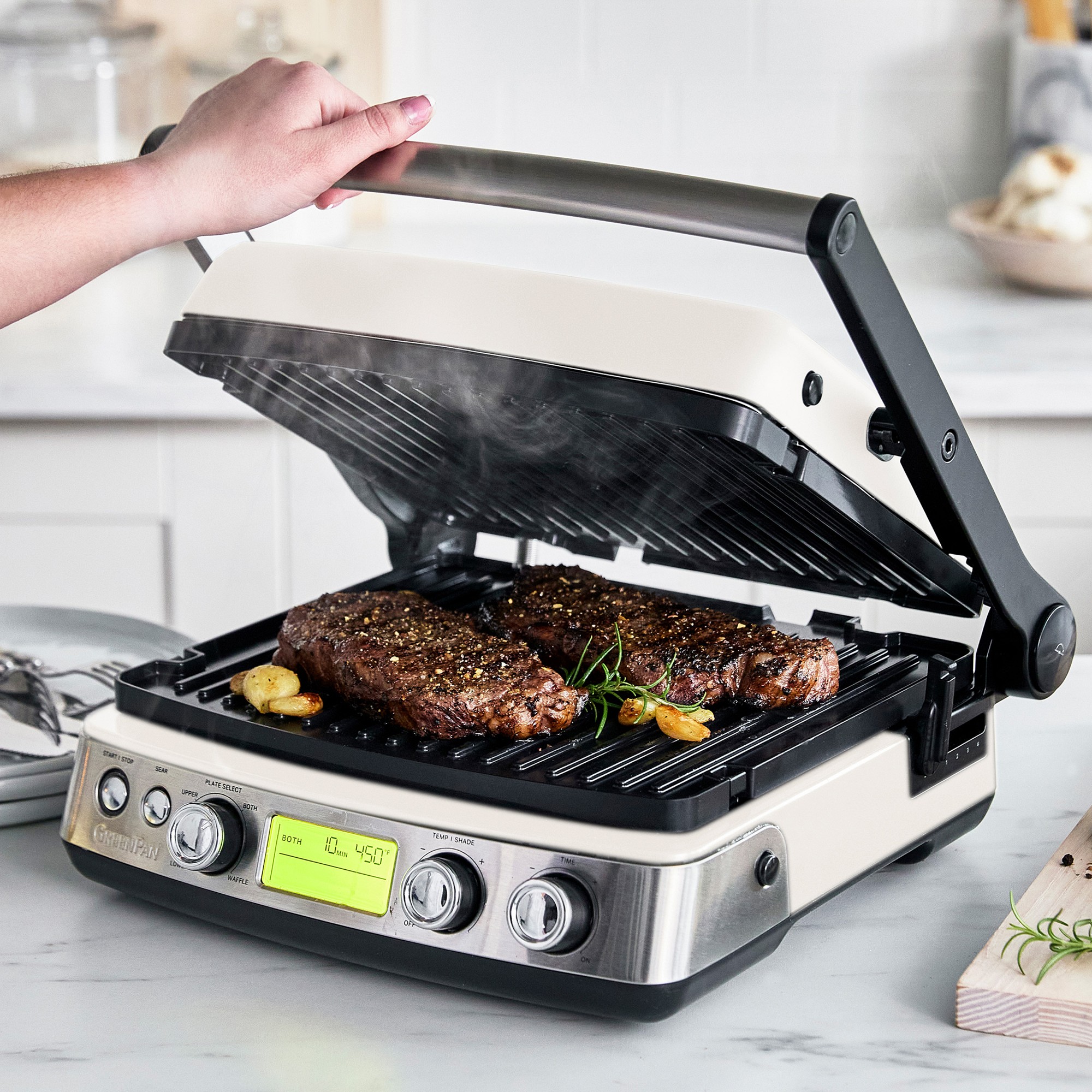 GreenPan™ Elite 7-in-1 Contact Grill, Griddle, & Waffler