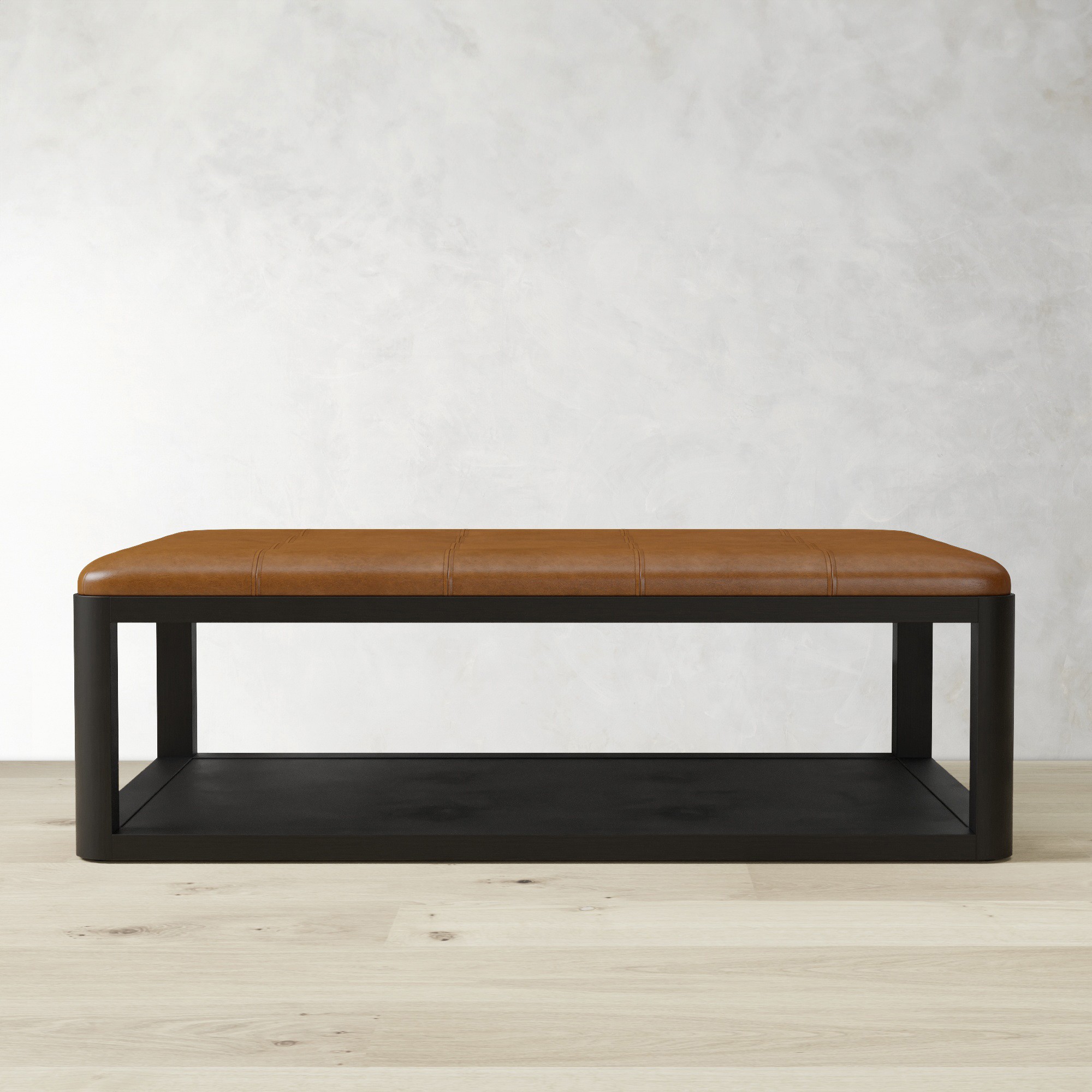 Porte Grid Tufted Rectangular Ottoman (48