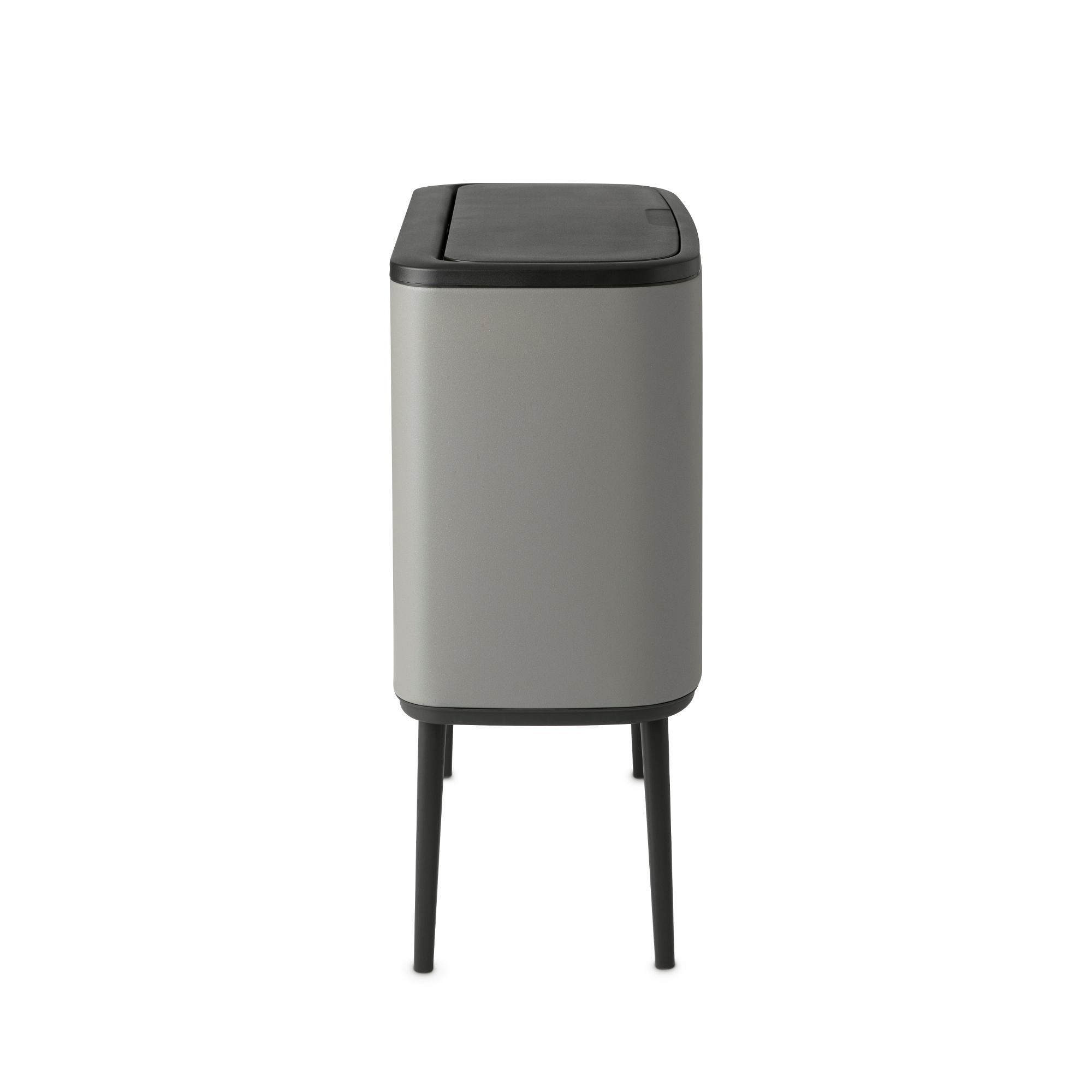 Brabantia Bo Touch Top Multi Compartment Recycling Trash Can, 3 x 3 Gallon