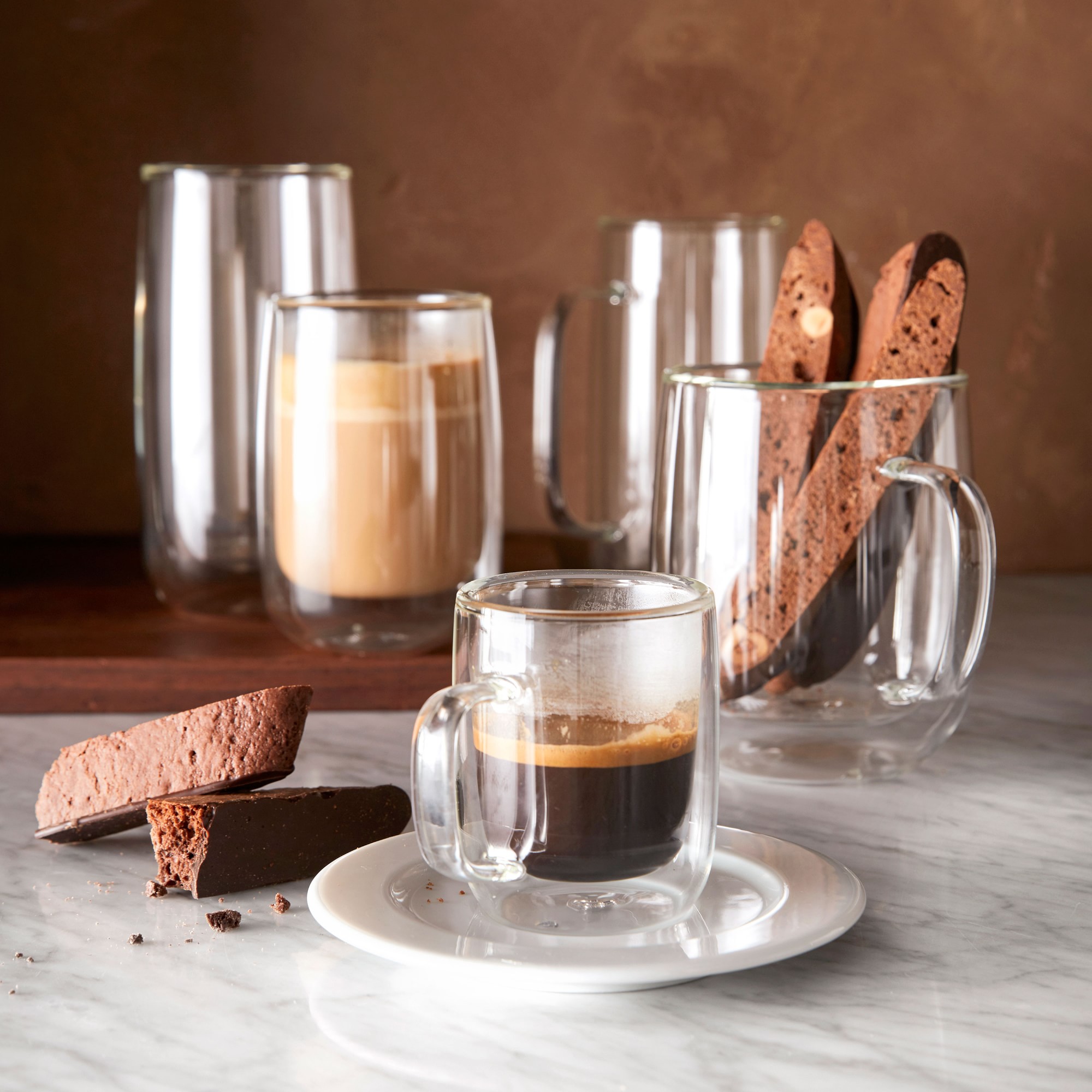 Double-Wall Glass Coffee Mugs