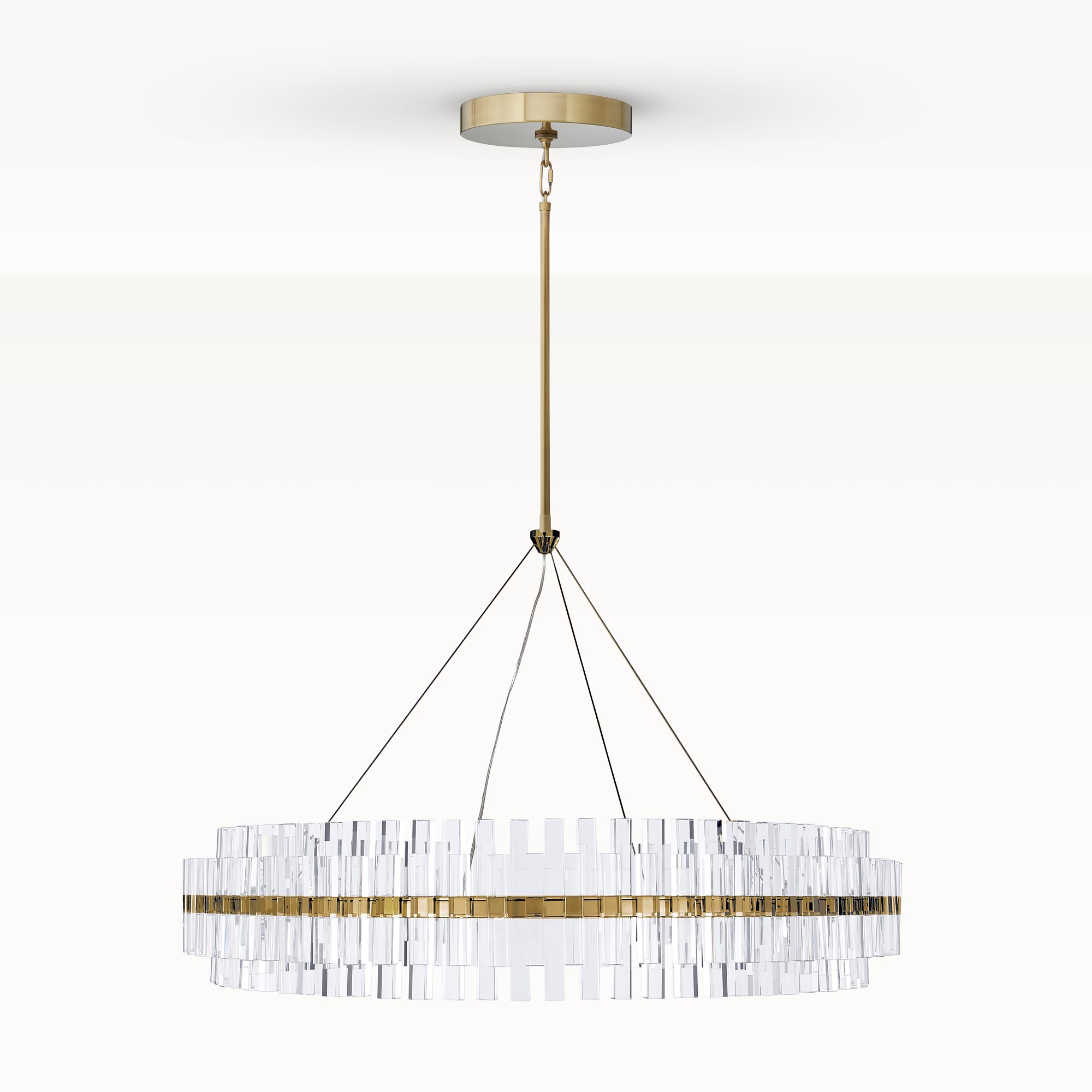 Phoebe Round LED Crystal Chandelier, Antique Brass