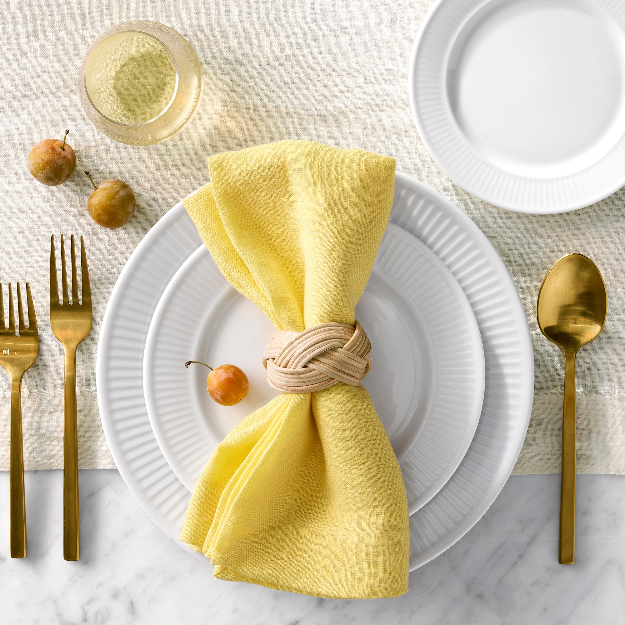 Pillivuyt Plisse Porcelain Dinner Plates