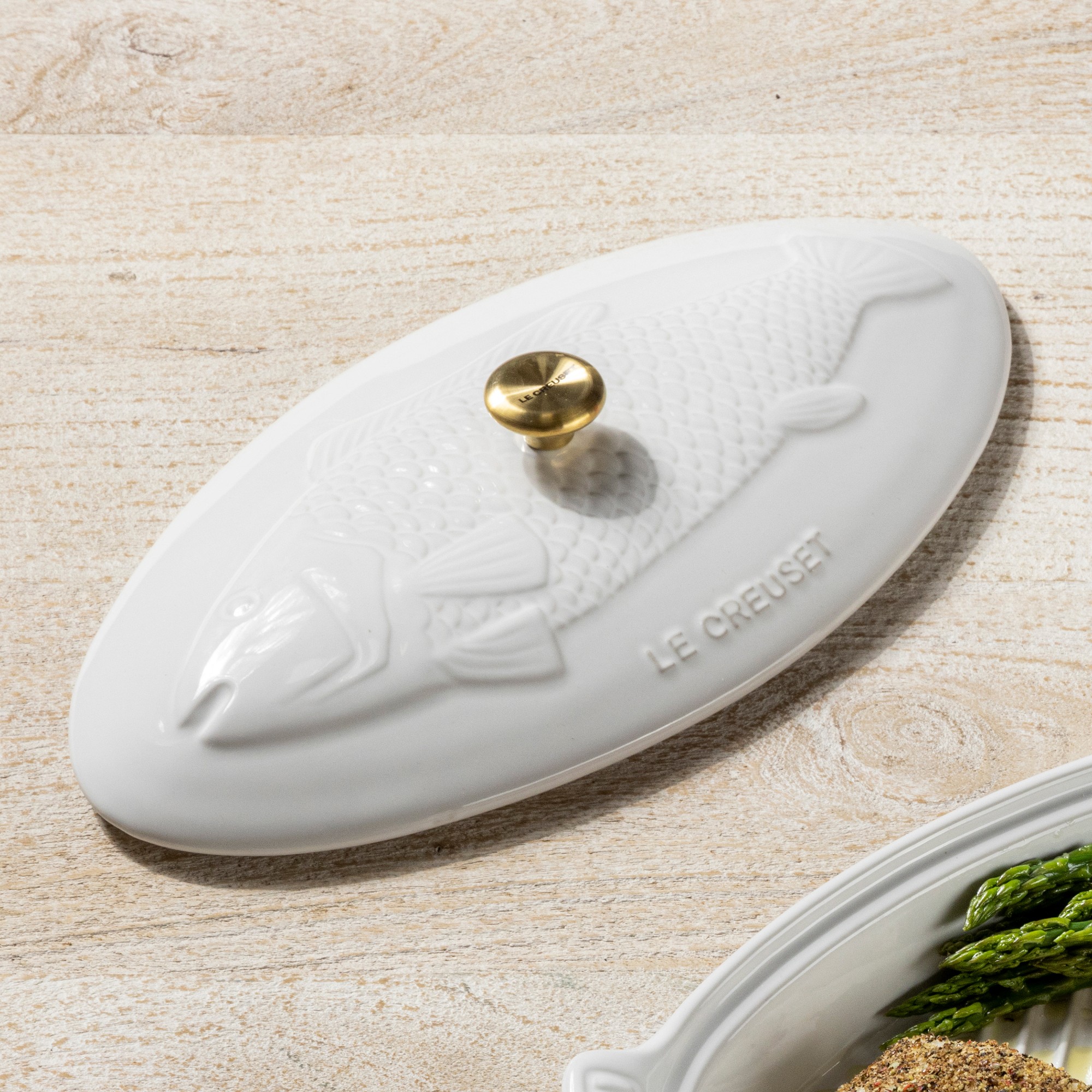 Le Creuset Stoneware Oval Fish Baker, 1 3/4 Qt.