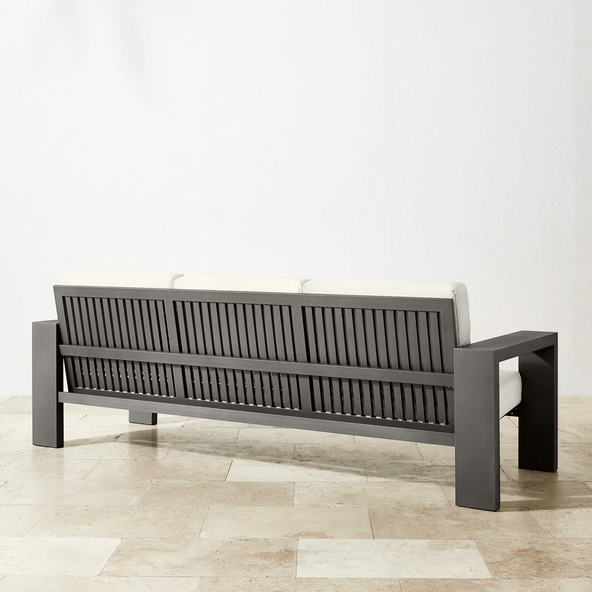 Larnaca Outdoor Slate Grey Metal Sofa (96