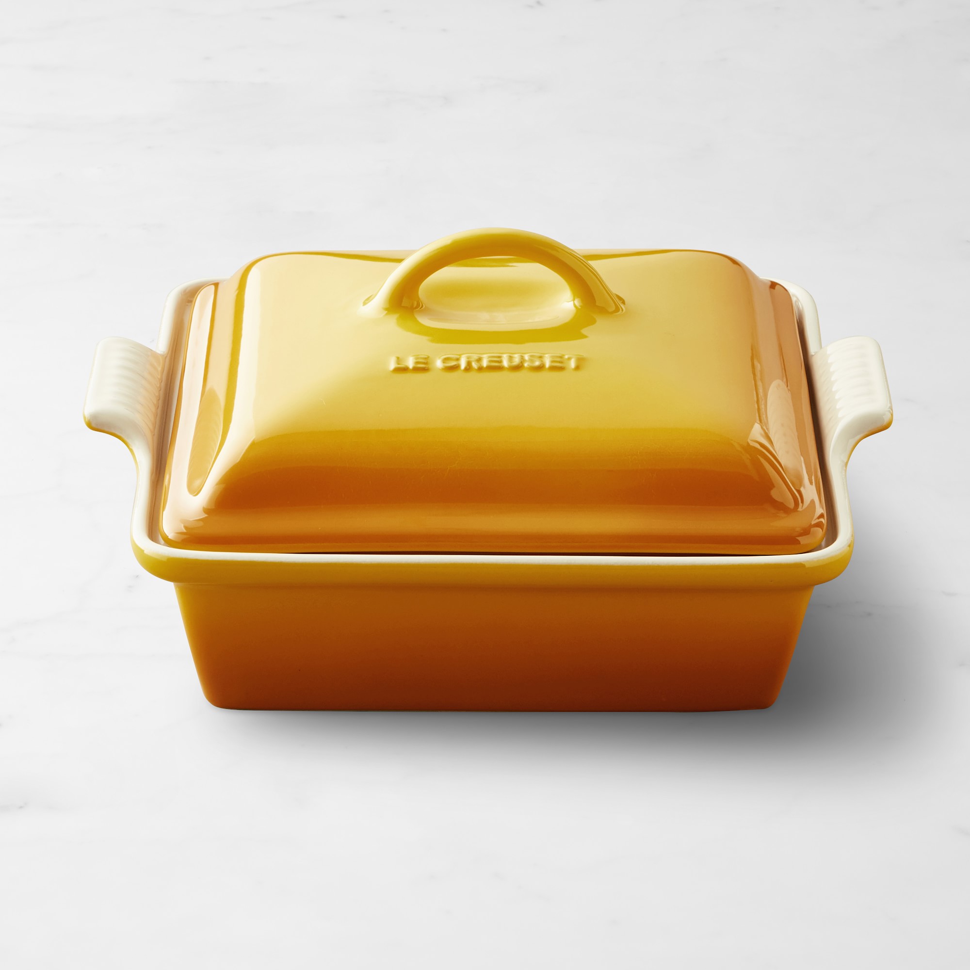 Le Creuset Heritage Stoneware Shallow Square Covered Baker, 2-Qt.
