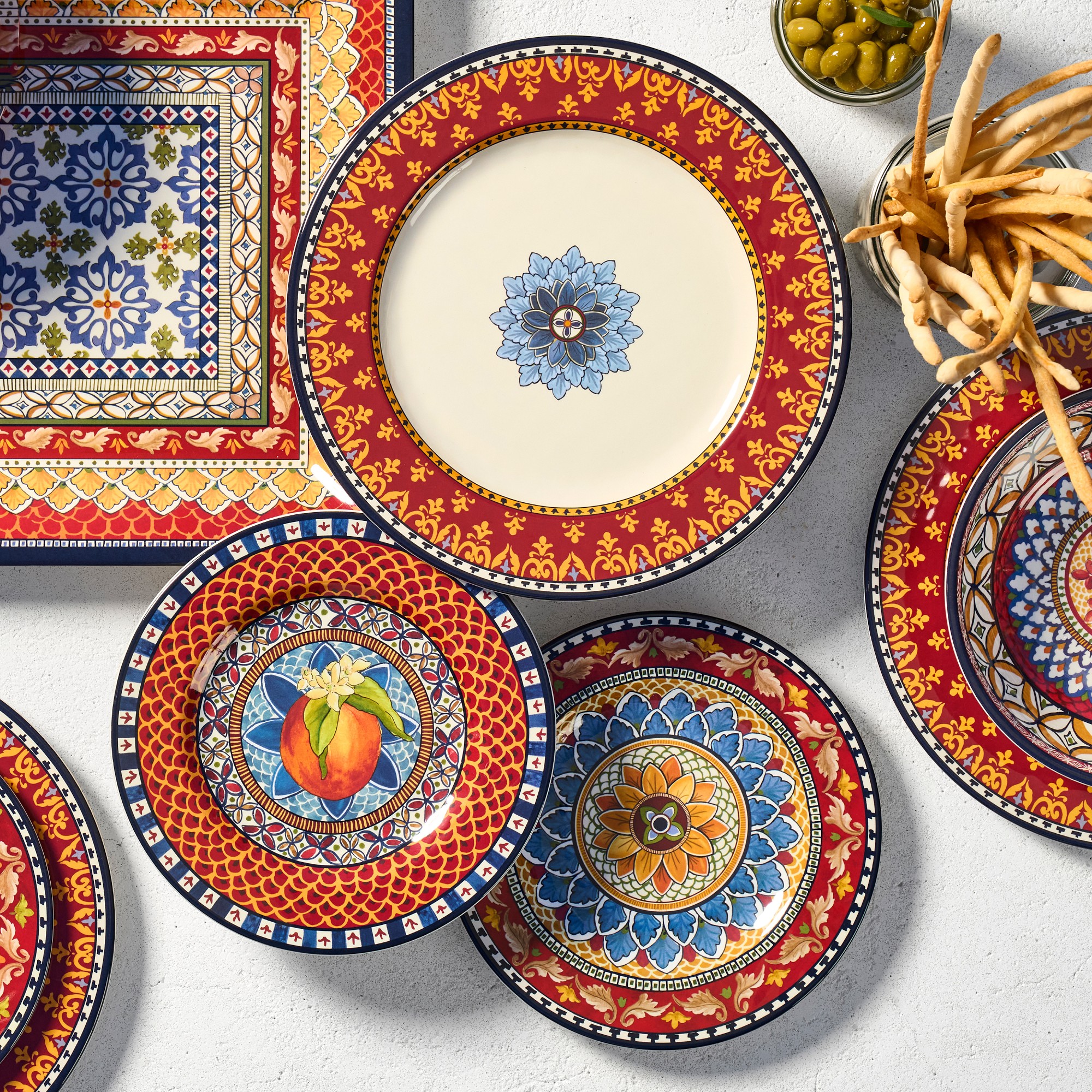 Sicily Red Outdoor Melamine Dinnerware Collection
