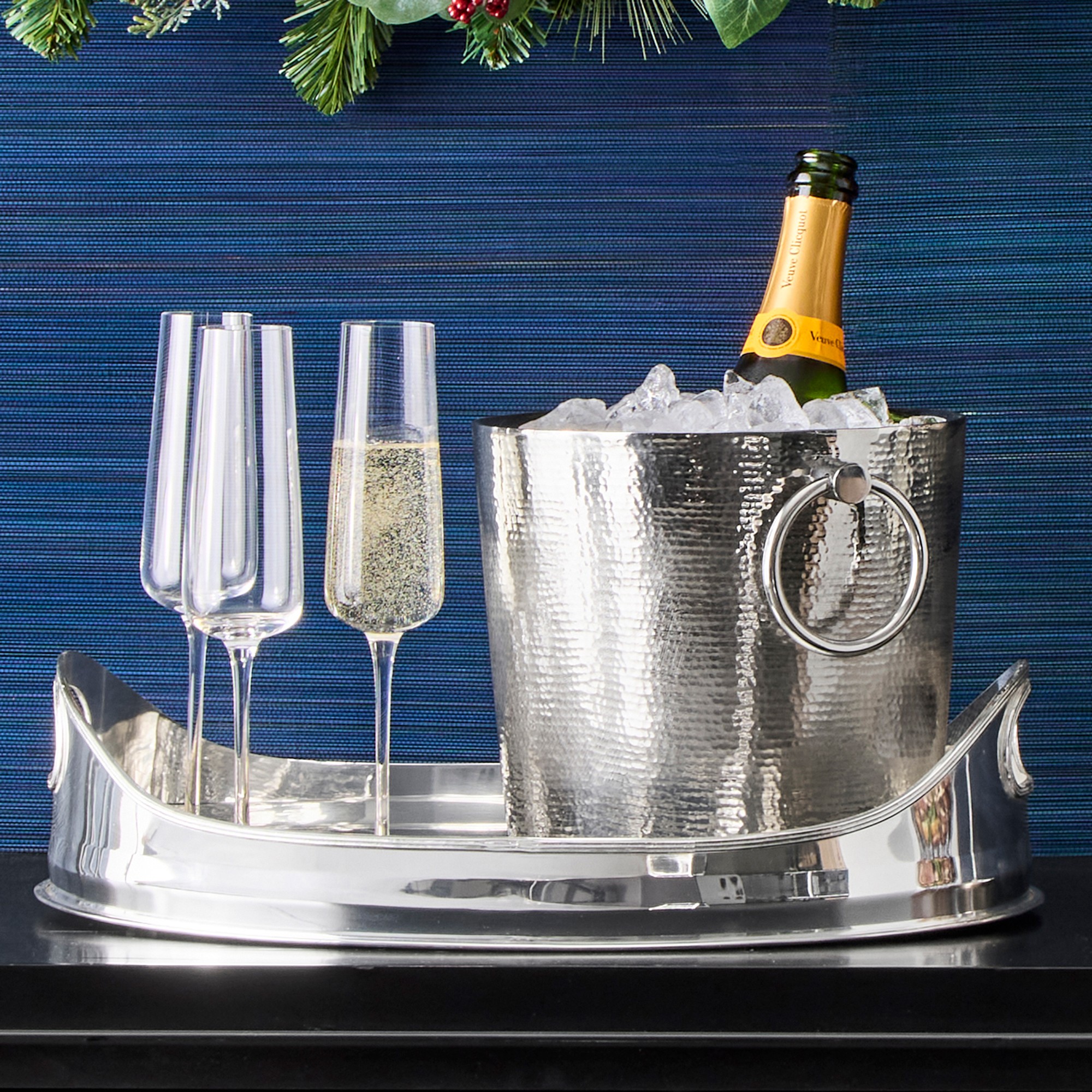 Hammered Stainless-Steel Champagne Bucket