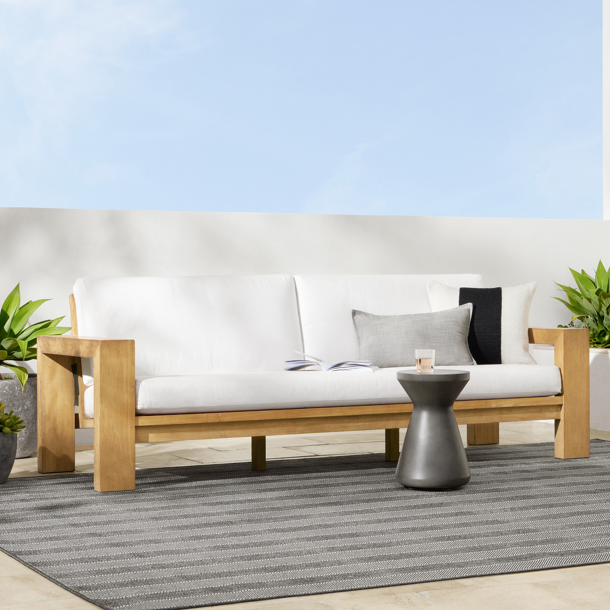 Larnaca Outdoor Teak Sofa (96