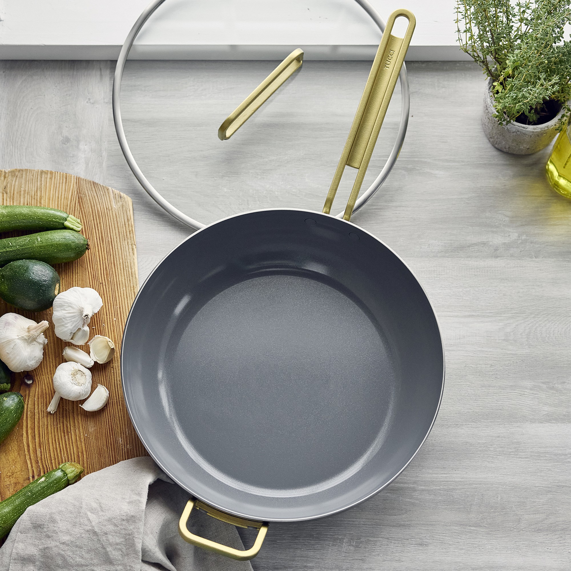GreenPan™ Stanley Tucci™ Stainless-Steel Ceramic Nonstick Essential Stanley Pan, 6 1/2-Qt.