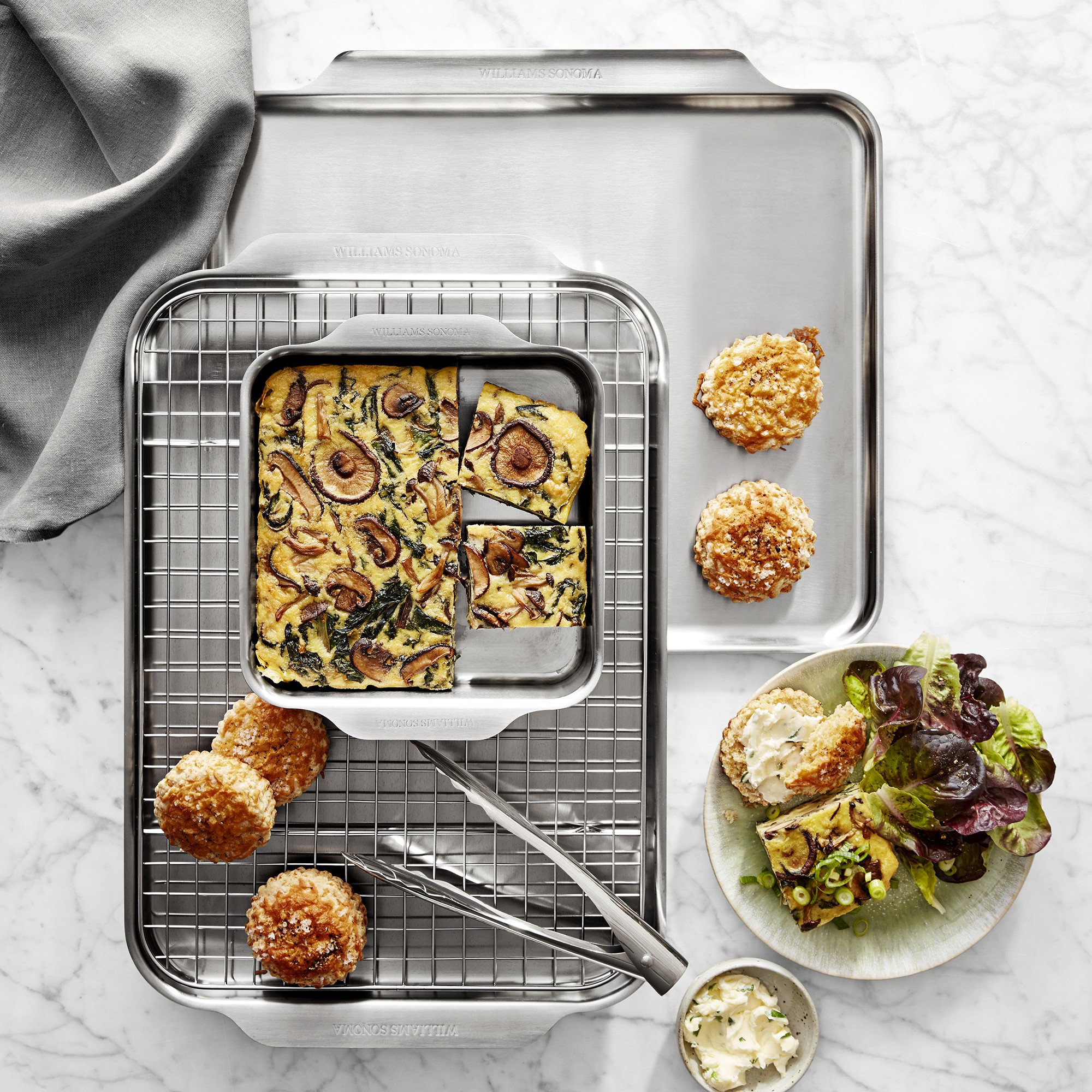 Williams Sonoma Signature Thermo-Clad™ Stainless Steel Ovenware, Set of 3