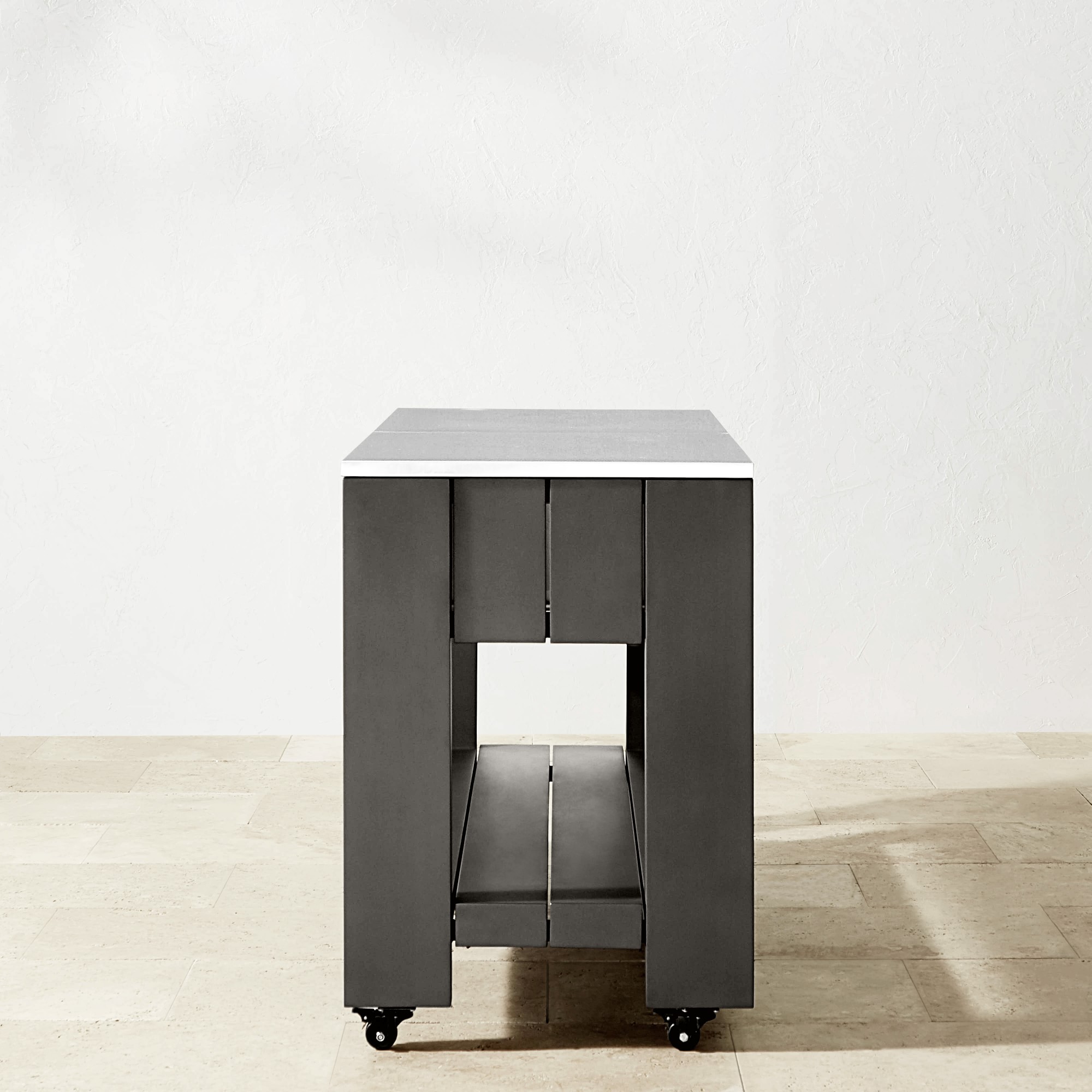 Larnaca Outdoor Slate Grey Metal Prep Table (58