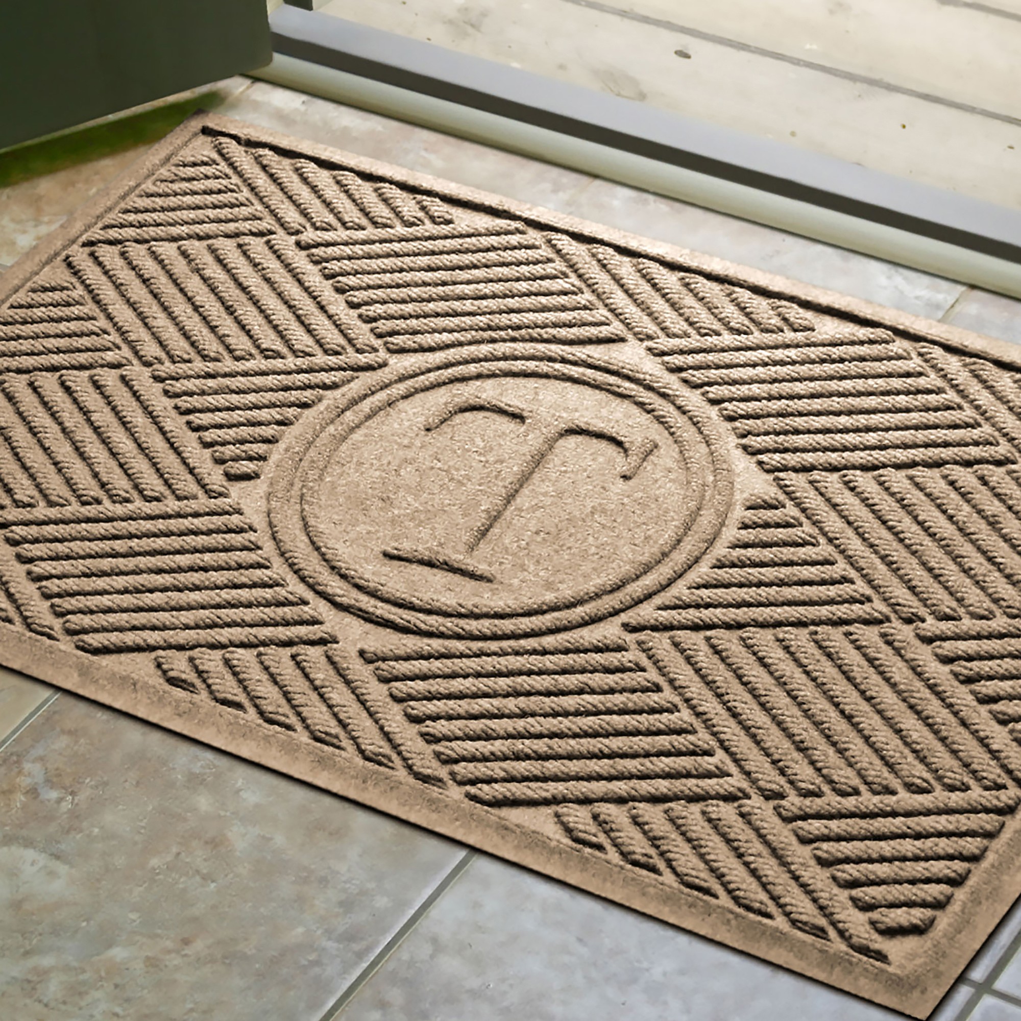 Waterhog Diamonds Commercial Grade Indoor/Outdoor Monogram Doormat, 2' X 3'
