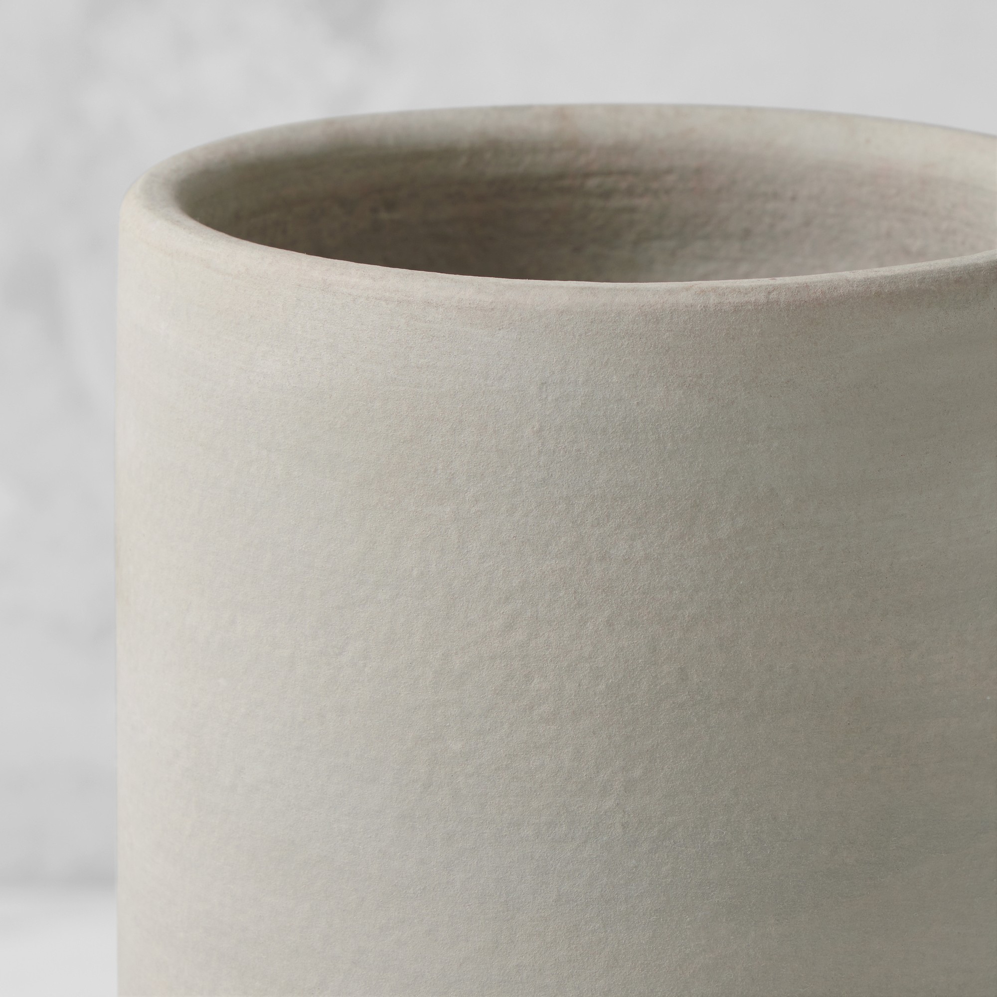Jeff Leatham x Williams Sonoma Cylindrical White Ceramic Vase