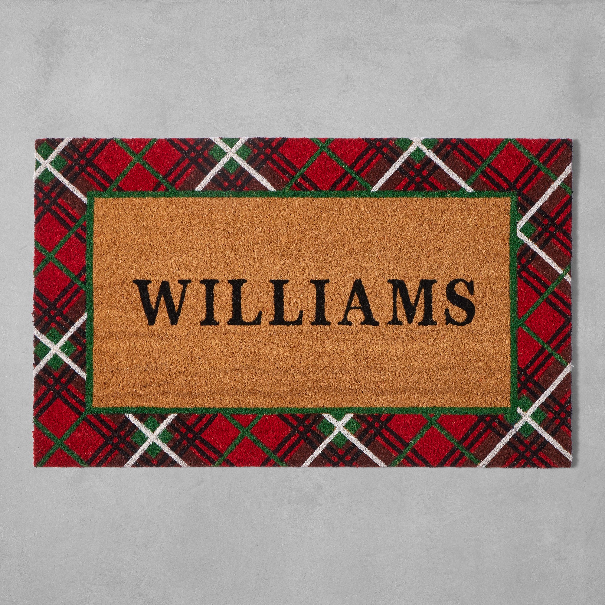 Red Tartan Holiday Doormat