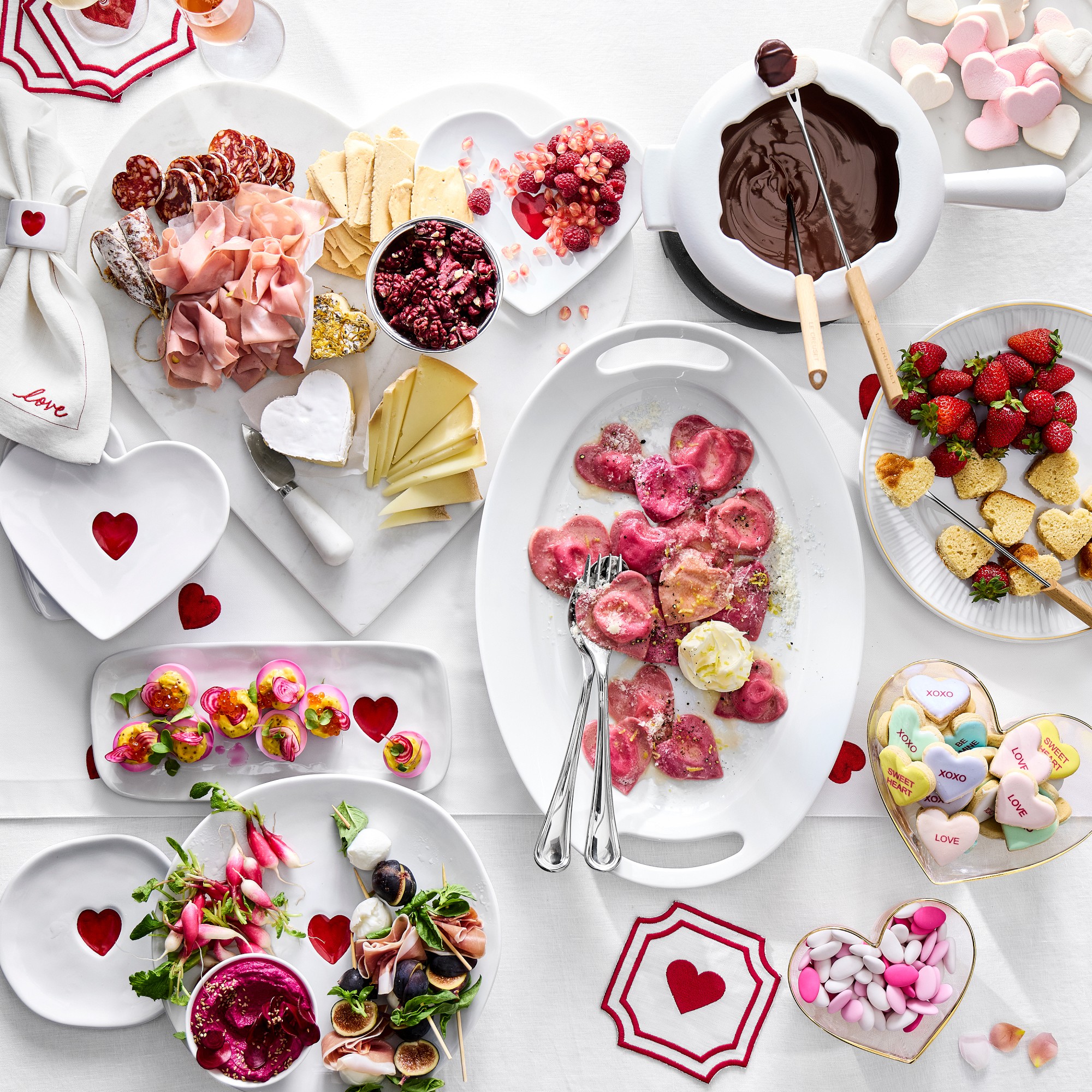 Cartouche Heart Coasters, Set of 4