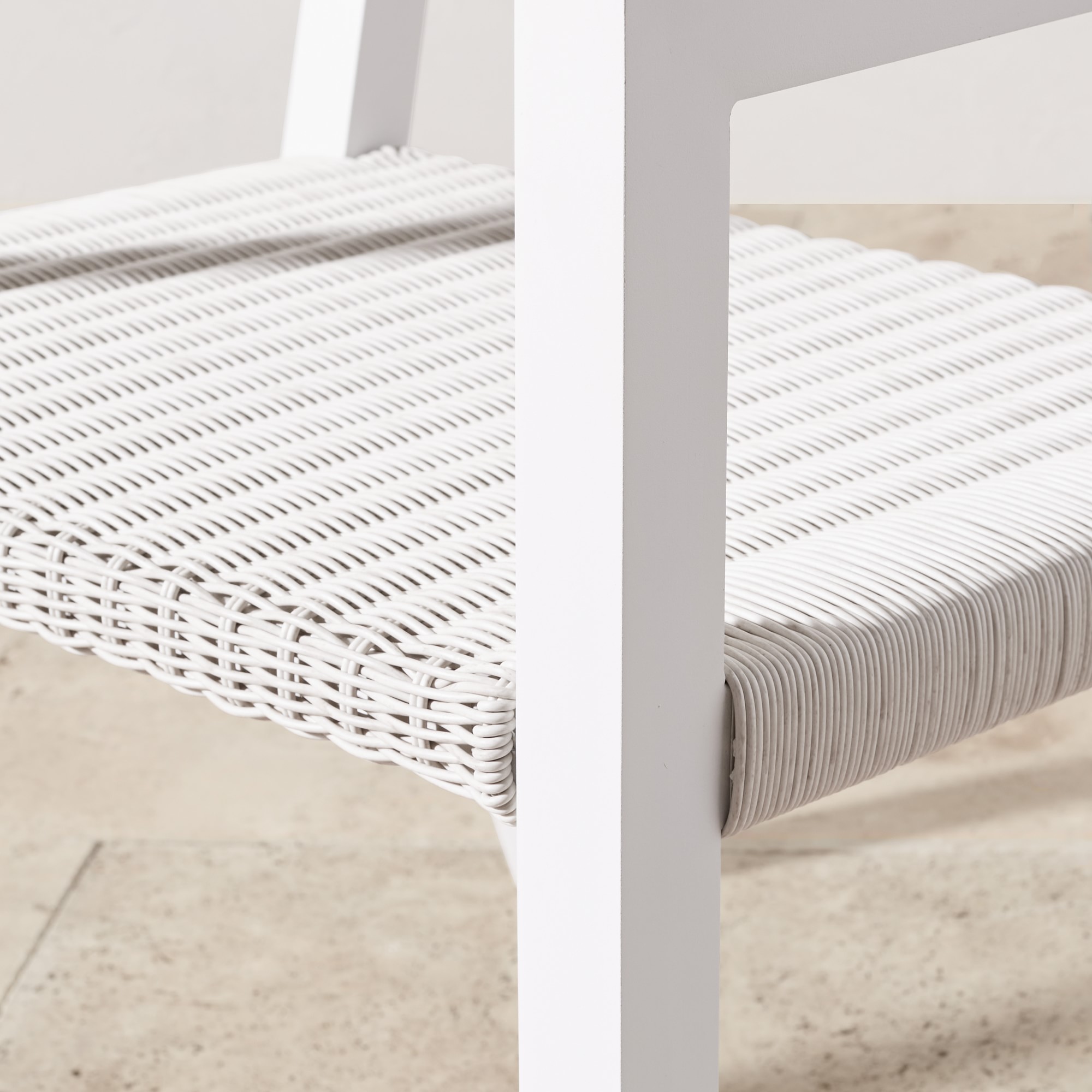 Larnaca Outdoor White Metal x All-Weather Weave Dining Armchair