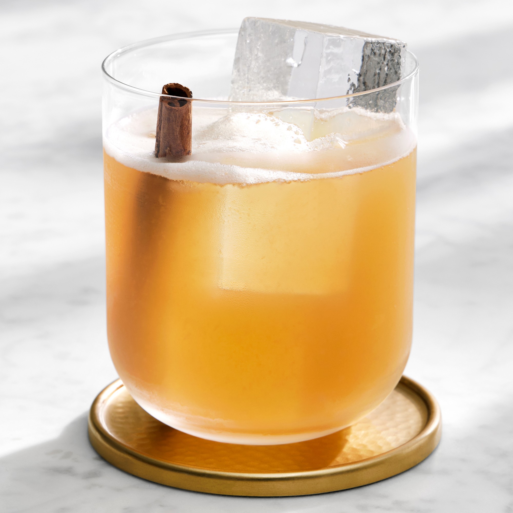 Antique Brass Hammered Coasters with Holder, Set of 4