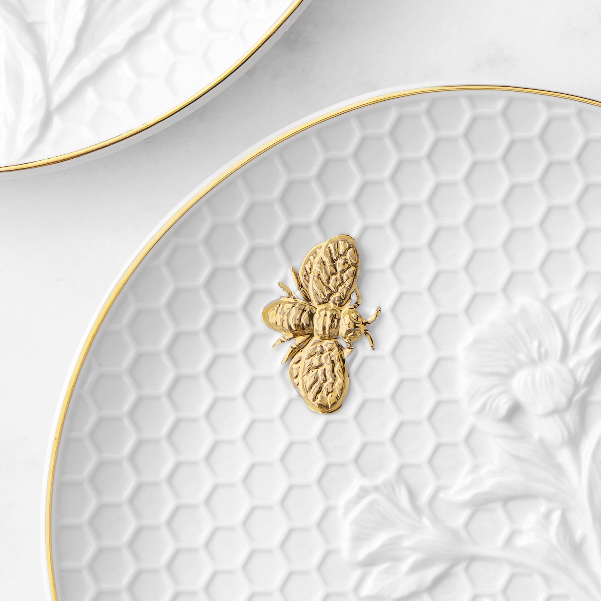 Honeycomb Embossed Appetizer Plates, Set of 4