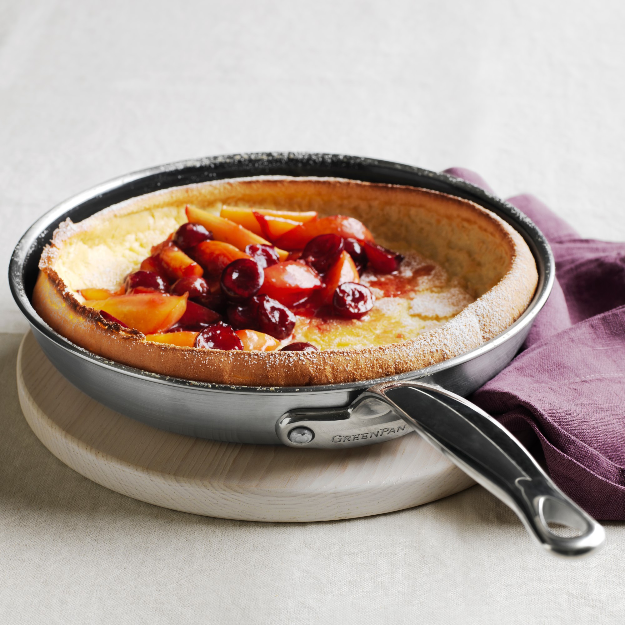 GreenPan™ Premiere Stainless-Steel Ceramic Nonstick Fry Pan, Set of 3