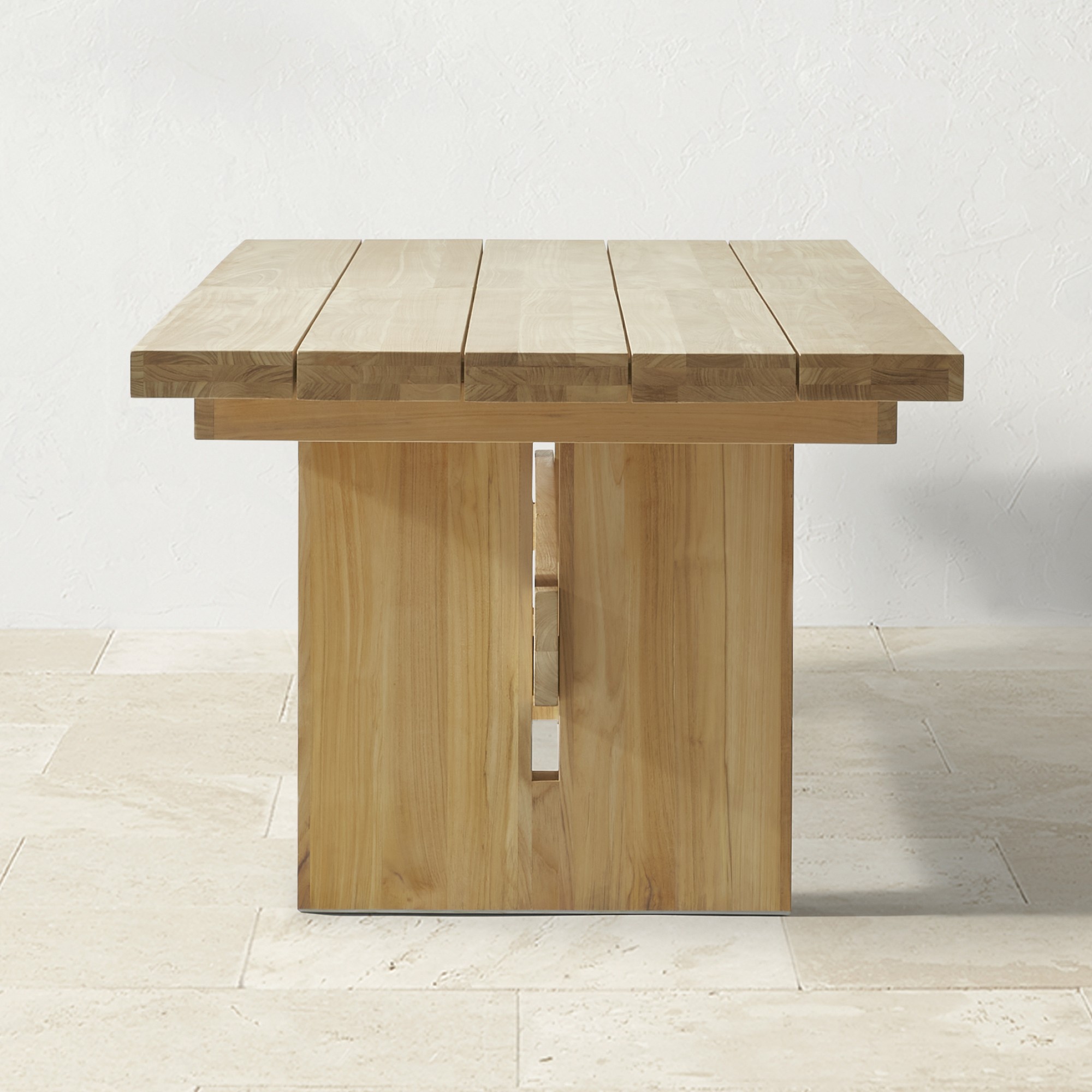 San Clemente Outdoor Natural Teak Rectangular Dining Table (84