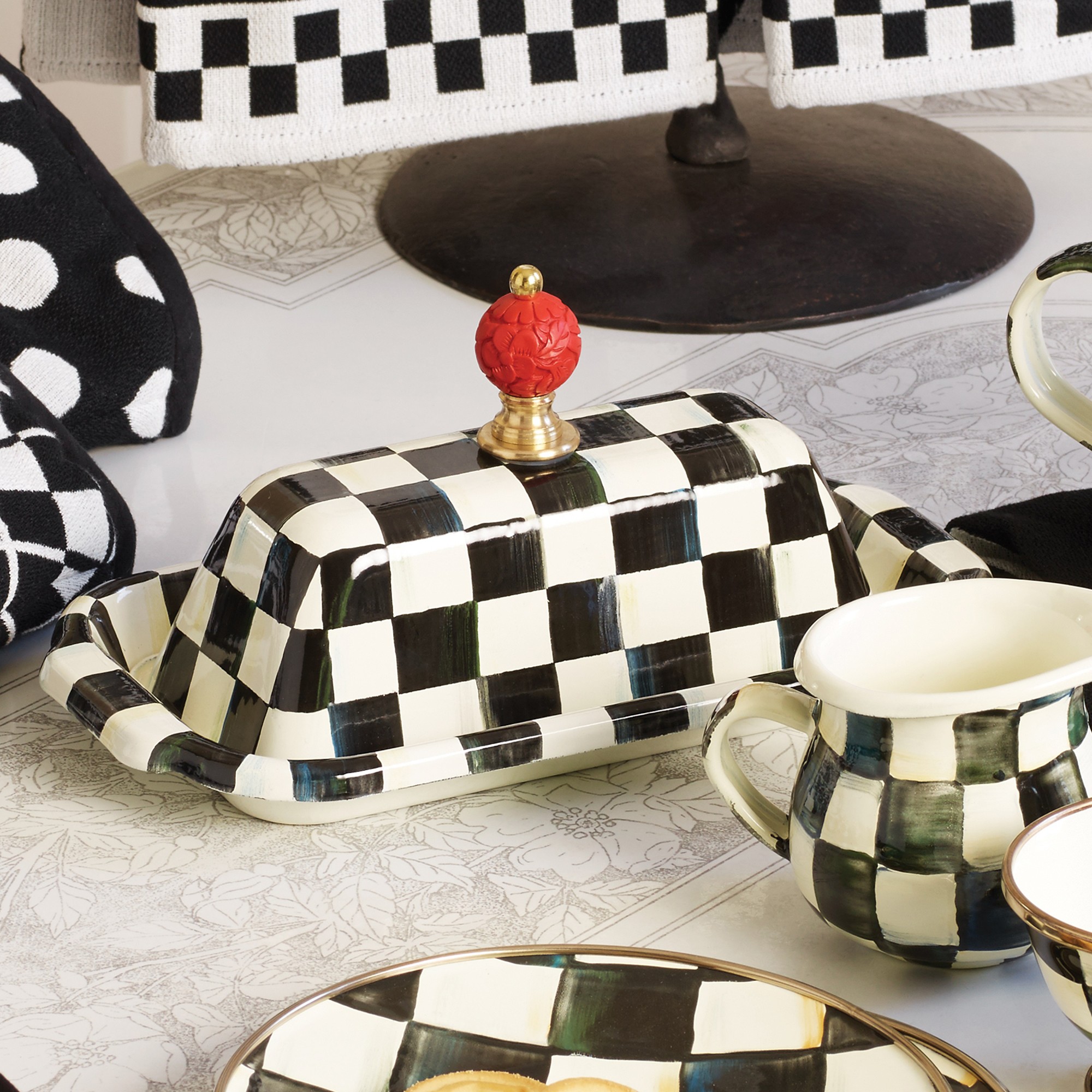 MacKenzie-Childs Courtly Check Butter Box