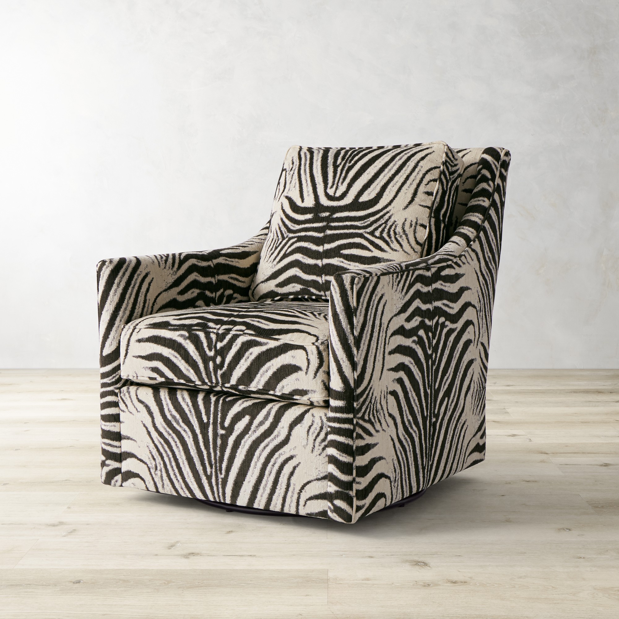 Zebra Upholstered Swivel Chair