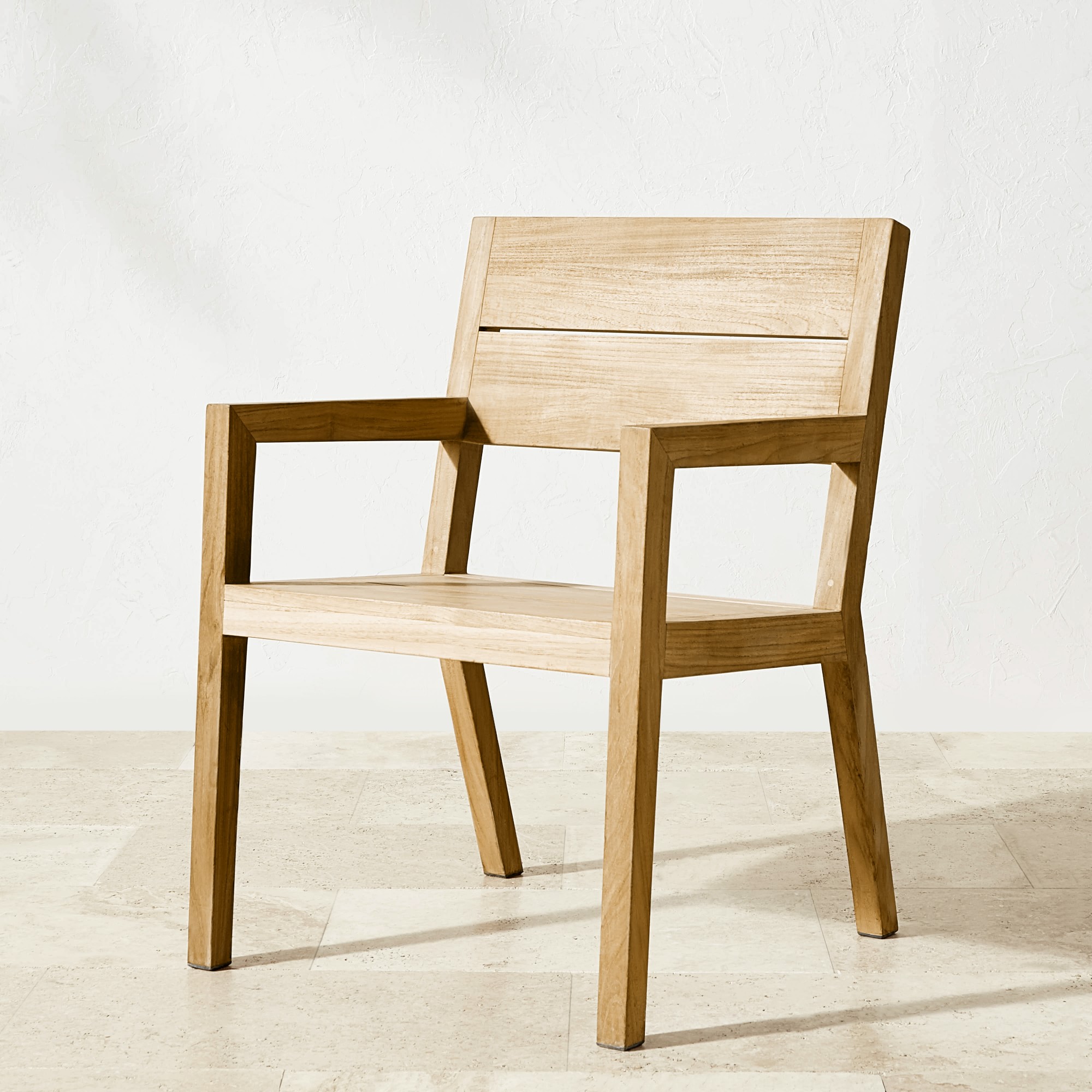 Larnaca Fiberstone Dining Table & Teak Dining Chairs (96