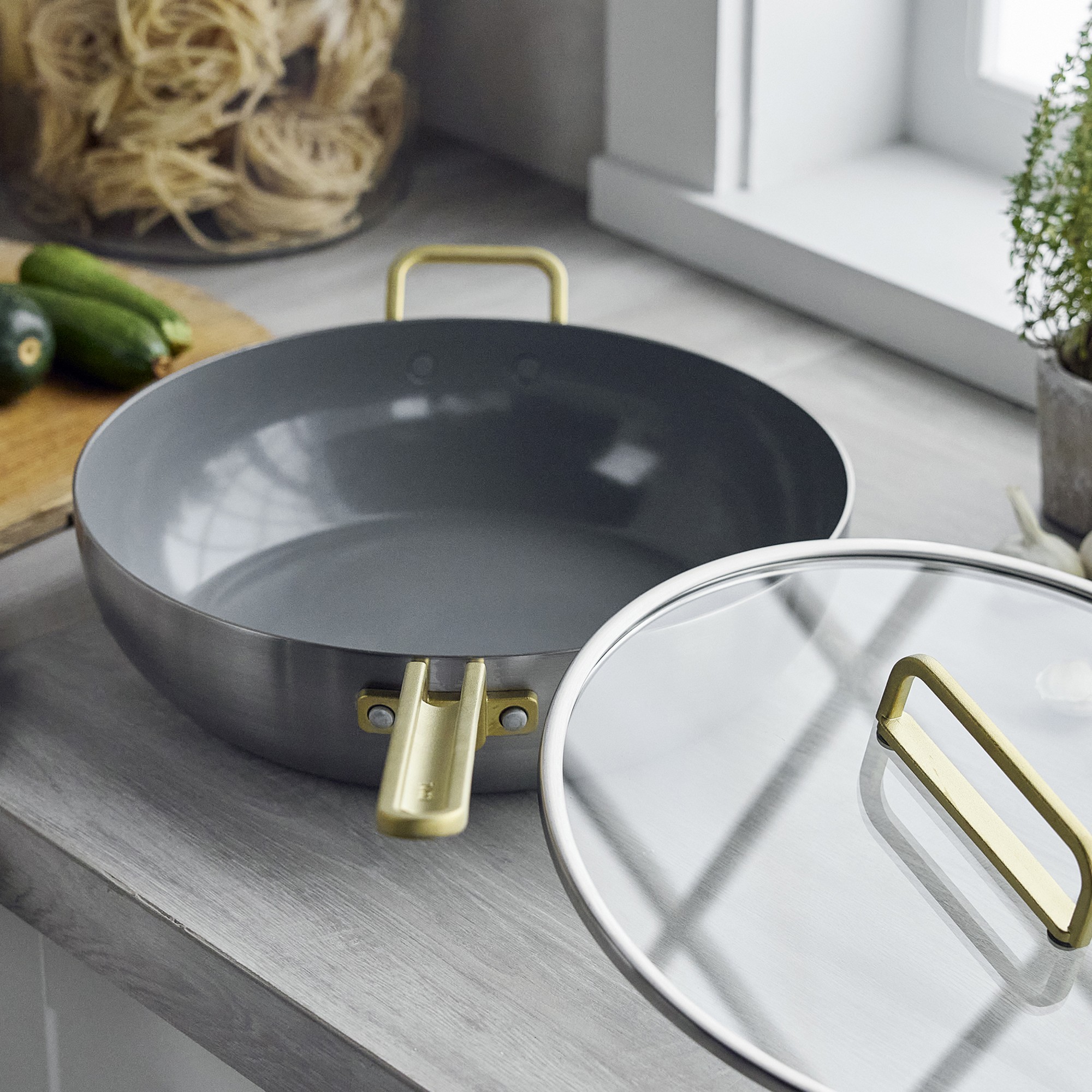 GreenPan™ Stanley Tucci™ Stainless-Steel Ceramic Nonstick Essential Stanley Pan, 6 1/2-Qt.