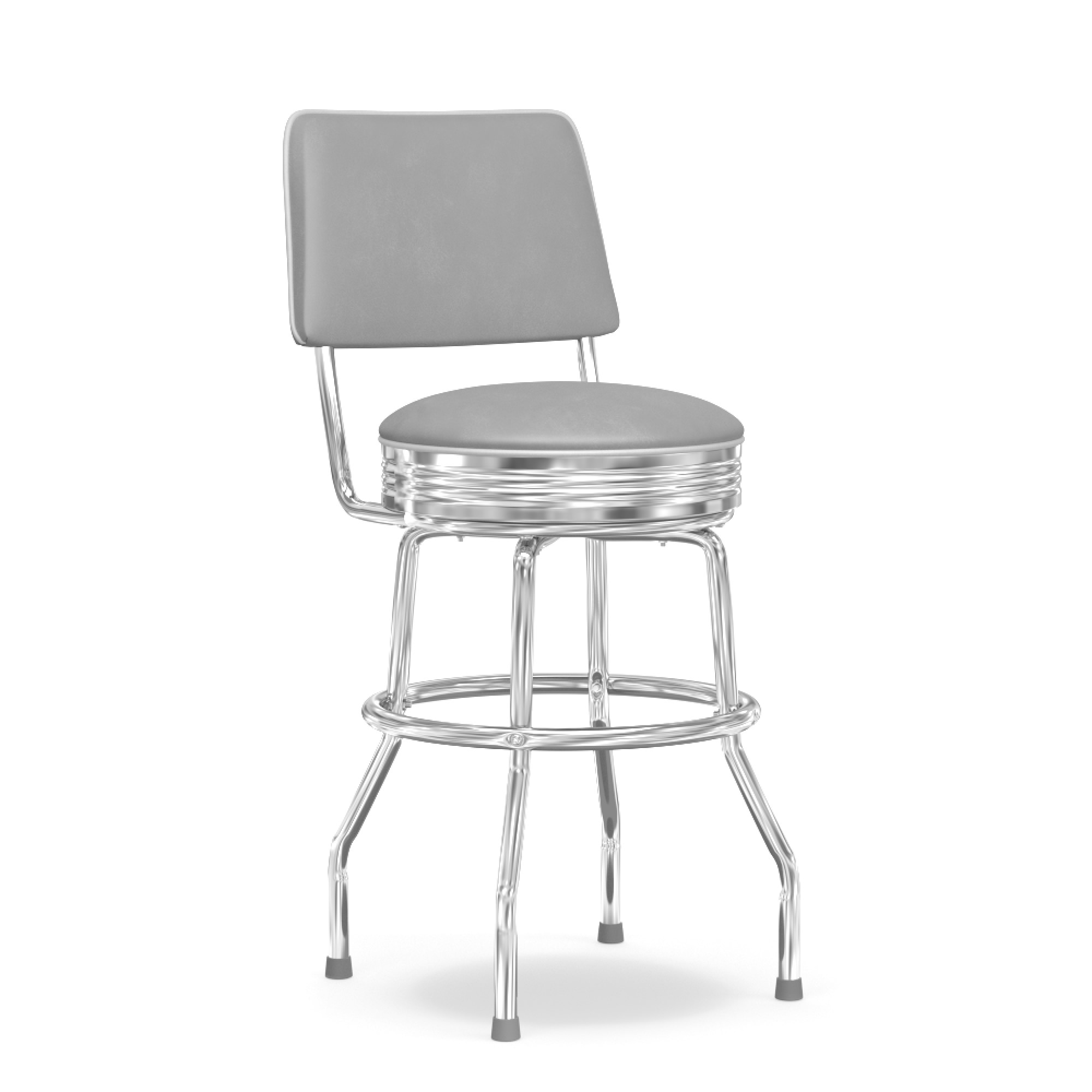 Upholstered Cushion-Back Diner Stool