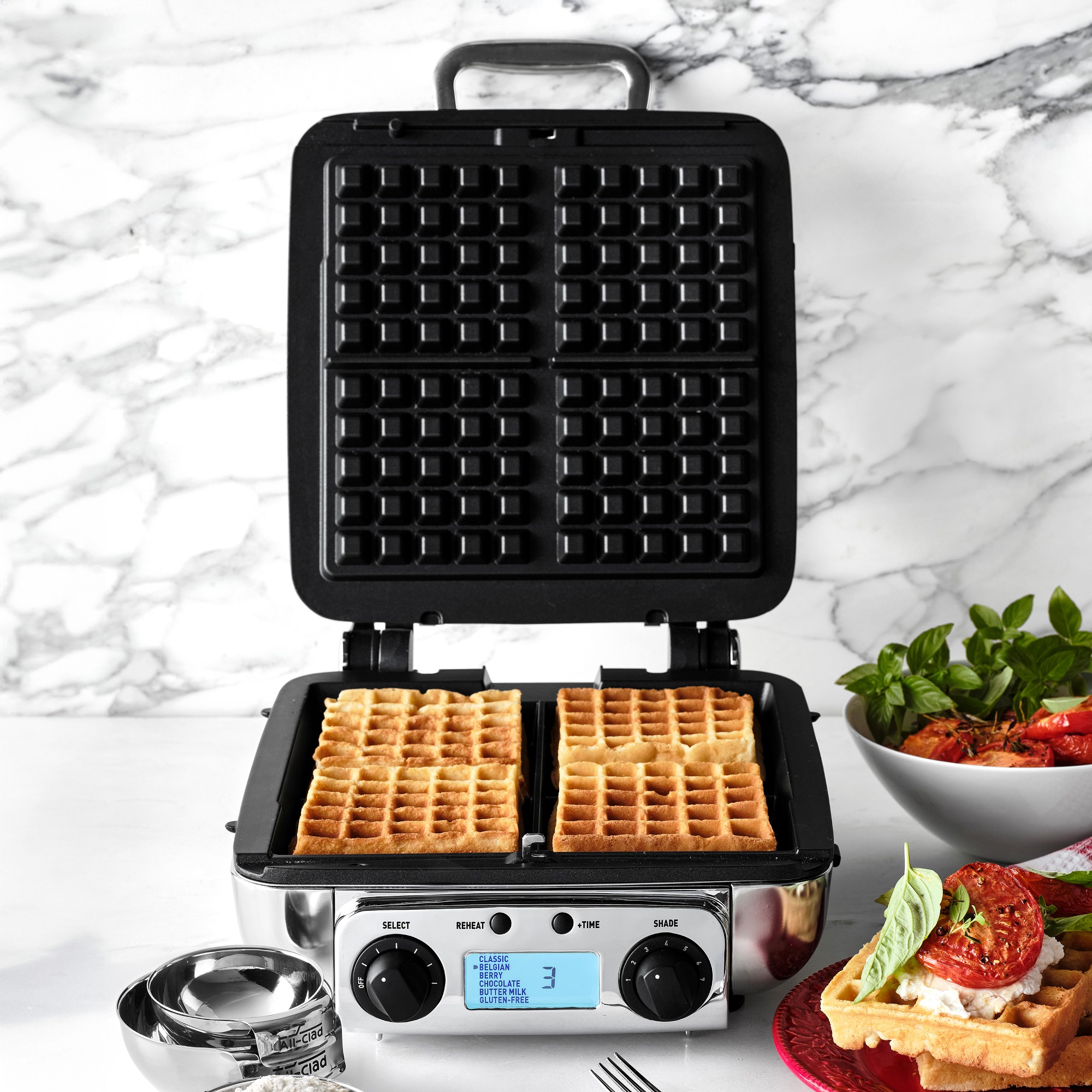 All-Clad 4-Square Digital Gourmet Waffle Maker with Removable Plates