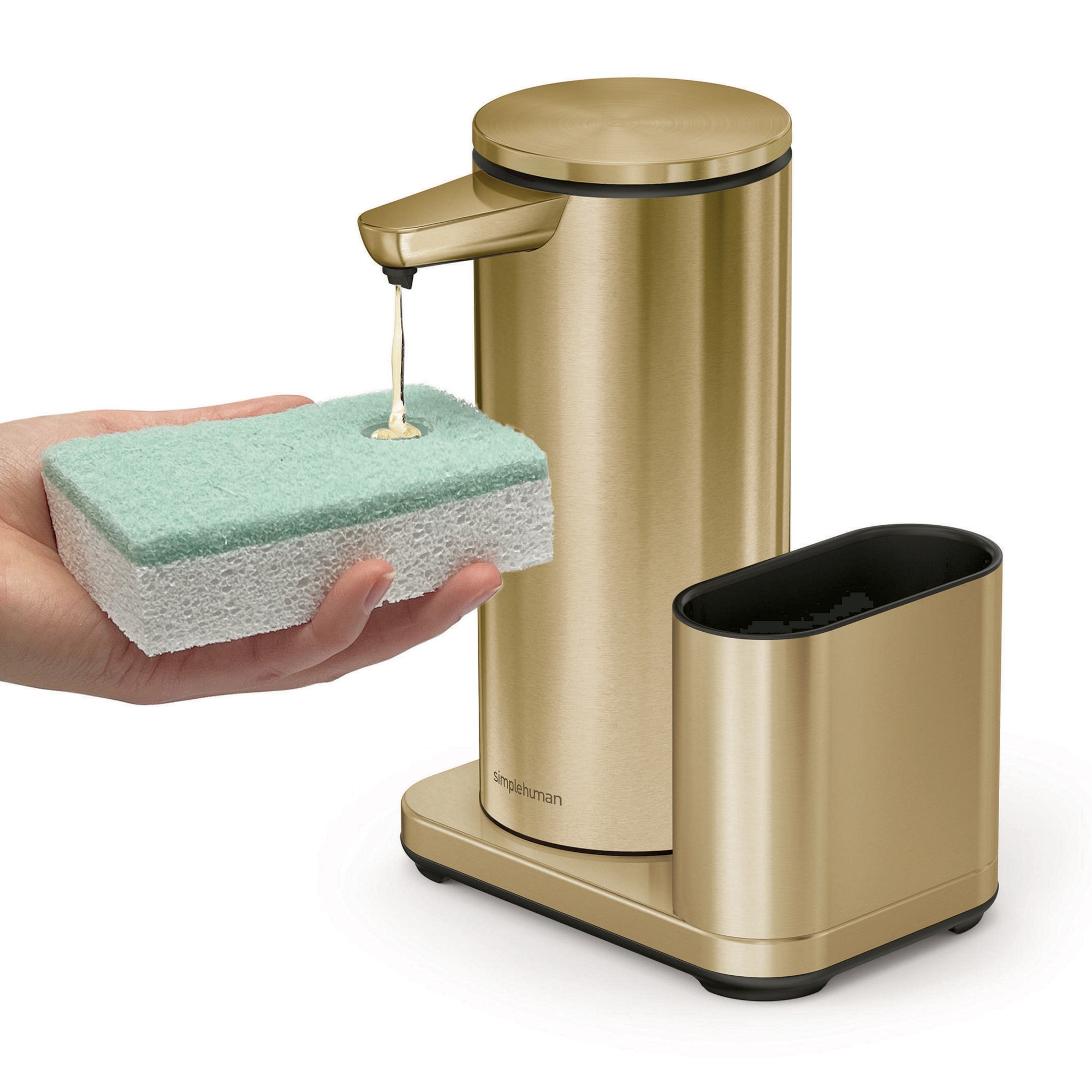 simplehuman™ Rechargeable Liquid Sensor Pump with Sponge Caddy, 14-Oz.