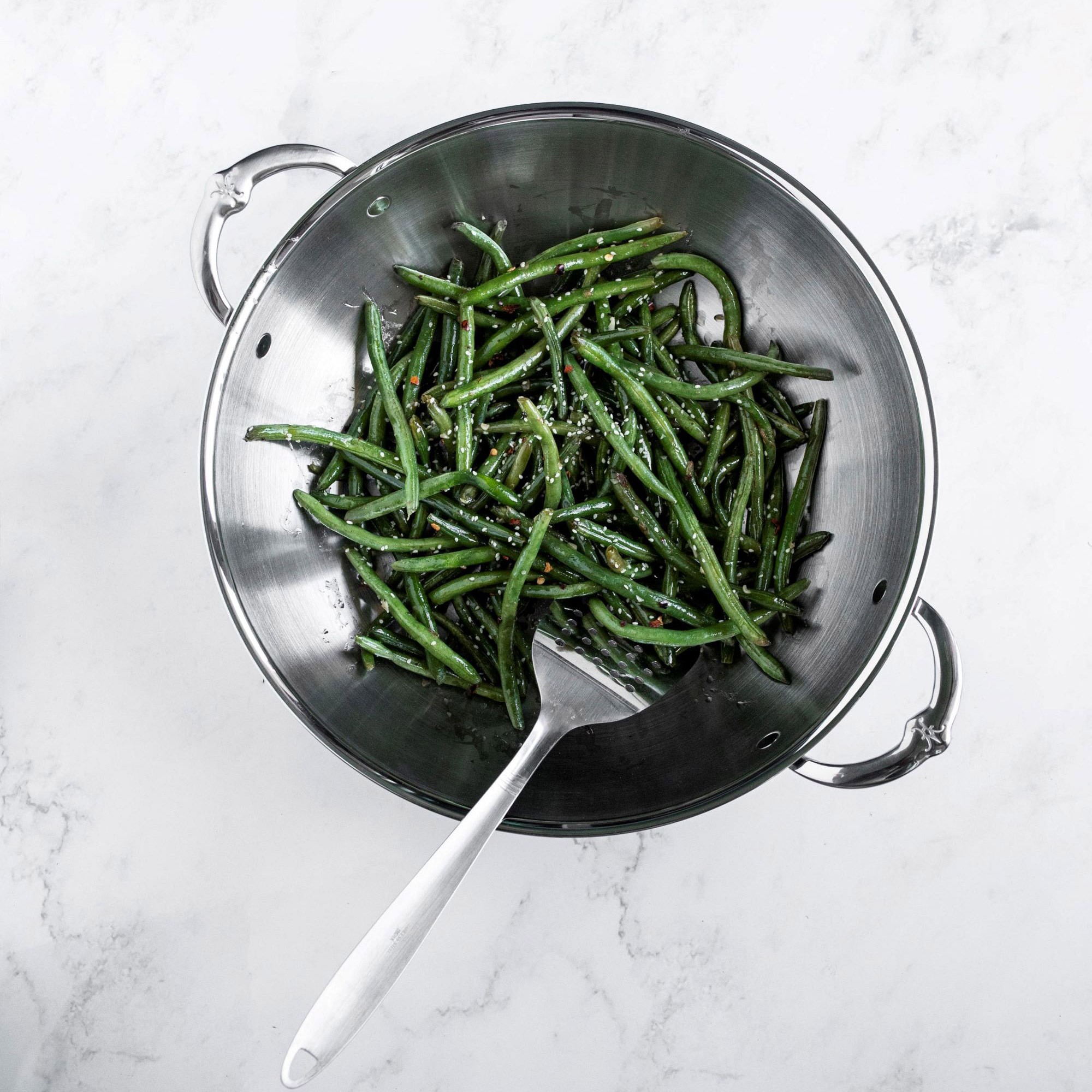 Hestan ProBond Professional Clad Stainless-Steel Covered Wok with Helper Handles, 14