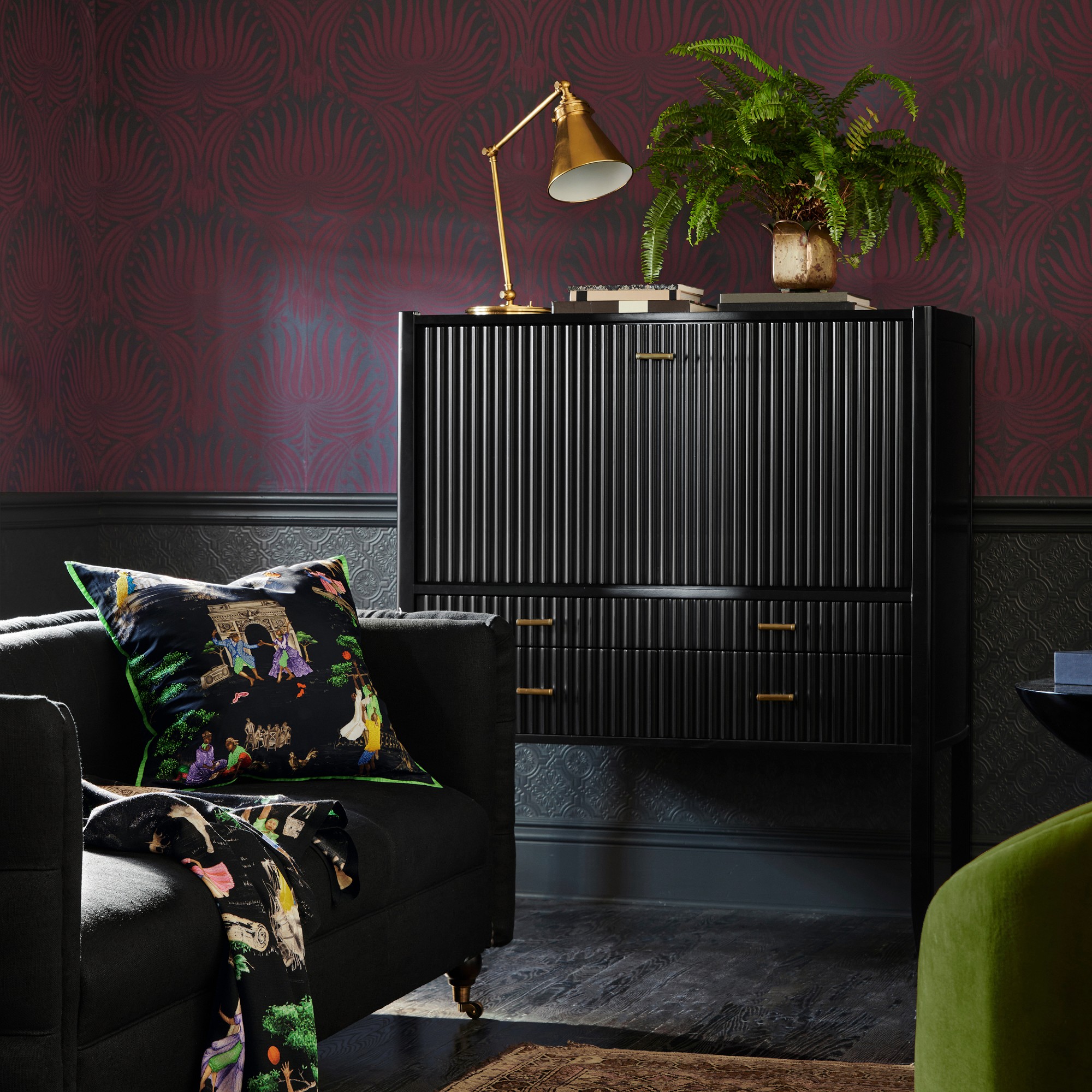 Sheila Bridges x Williams Sonoma Home Harlem Toile Print & Embroidered Pillow Cover