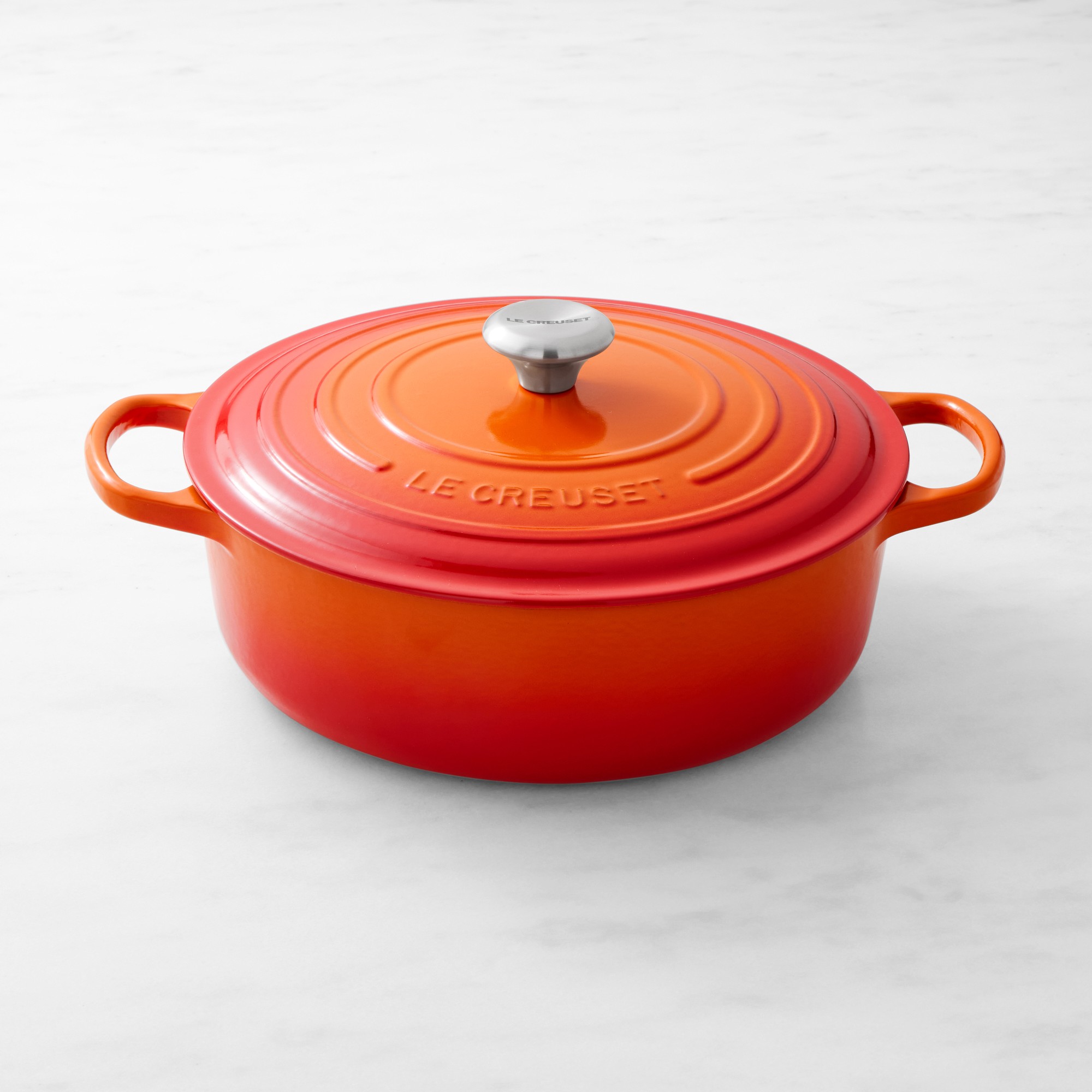 Le Creuset Signature Enameled Cast Iron Round Wide Dutch Oven, 6 3/4-Qt.