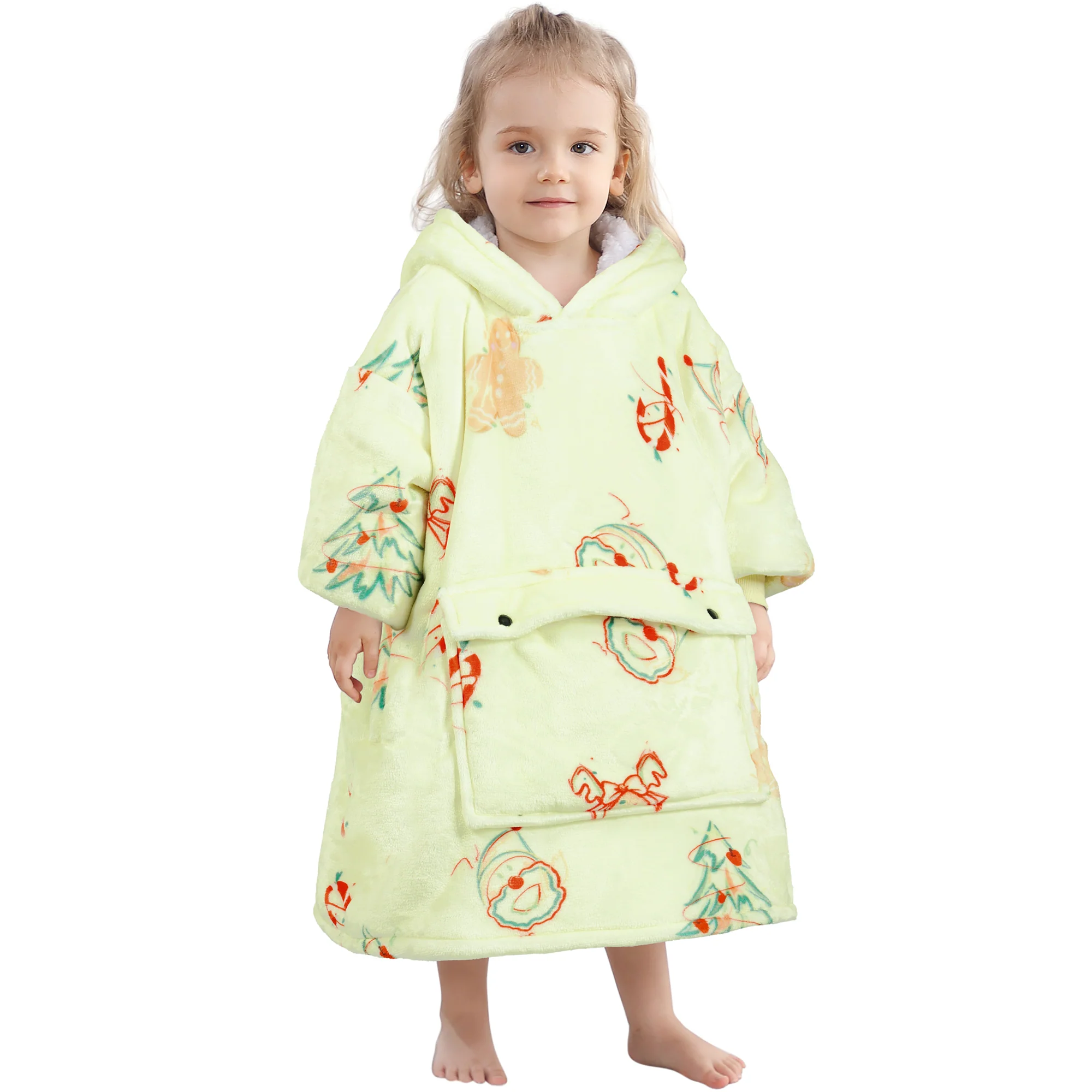 Gingerbread Man Blanket Hoodie Kids