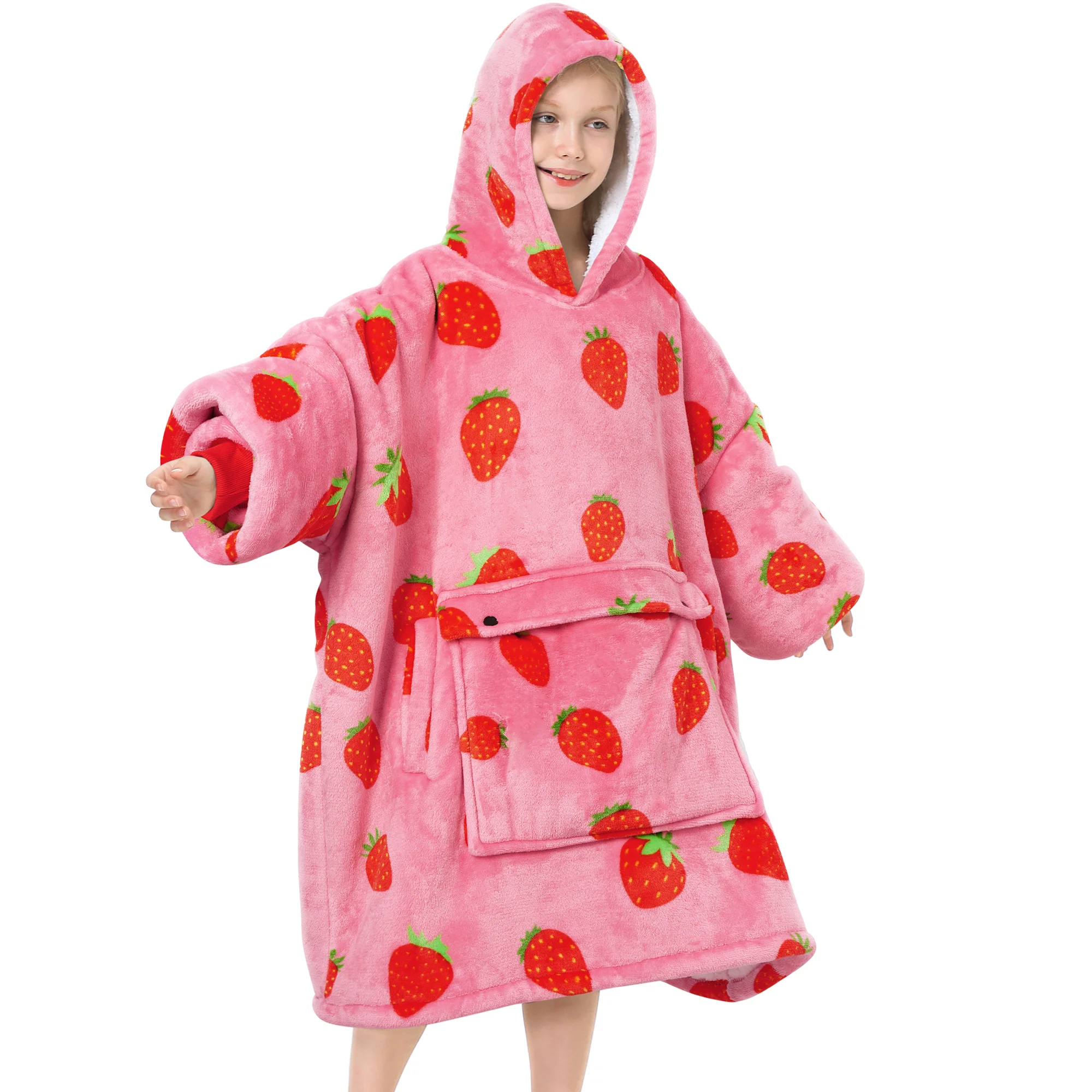 Strawberry Blanket Hoodie Teen