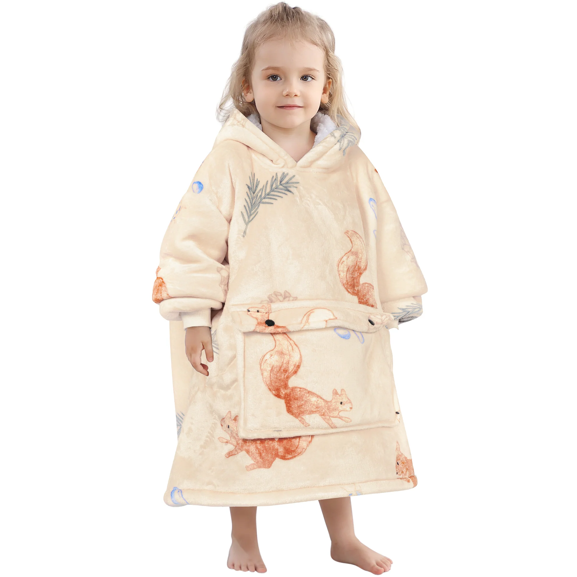 Squirrel Blanket Hoodie Kids