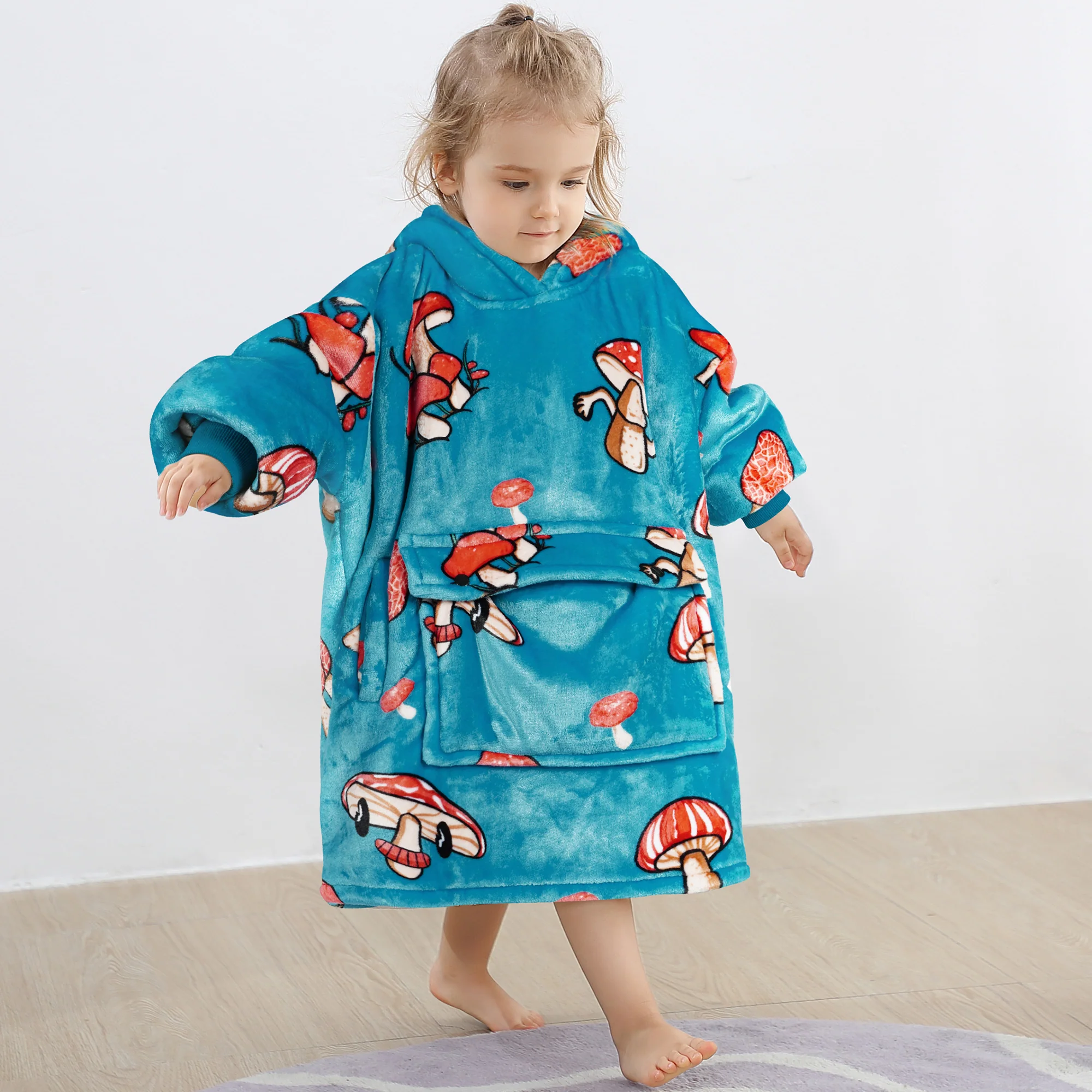Mushroom Blanket Hoodie Kids