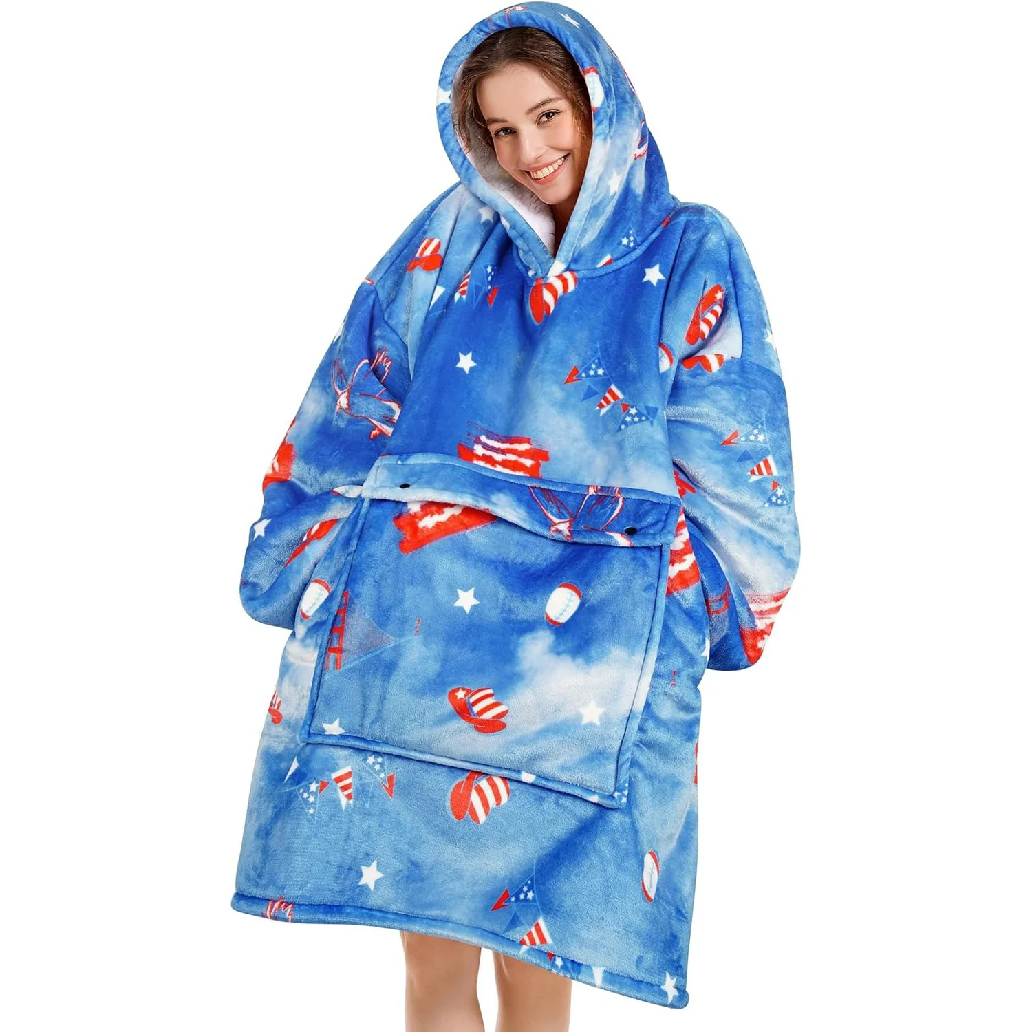 American Flag Blanket Hoodie