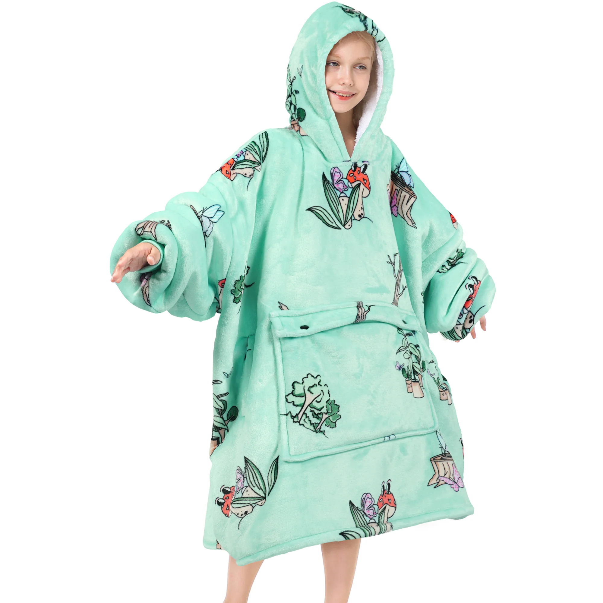 Plants Blanket Hoodie Teen