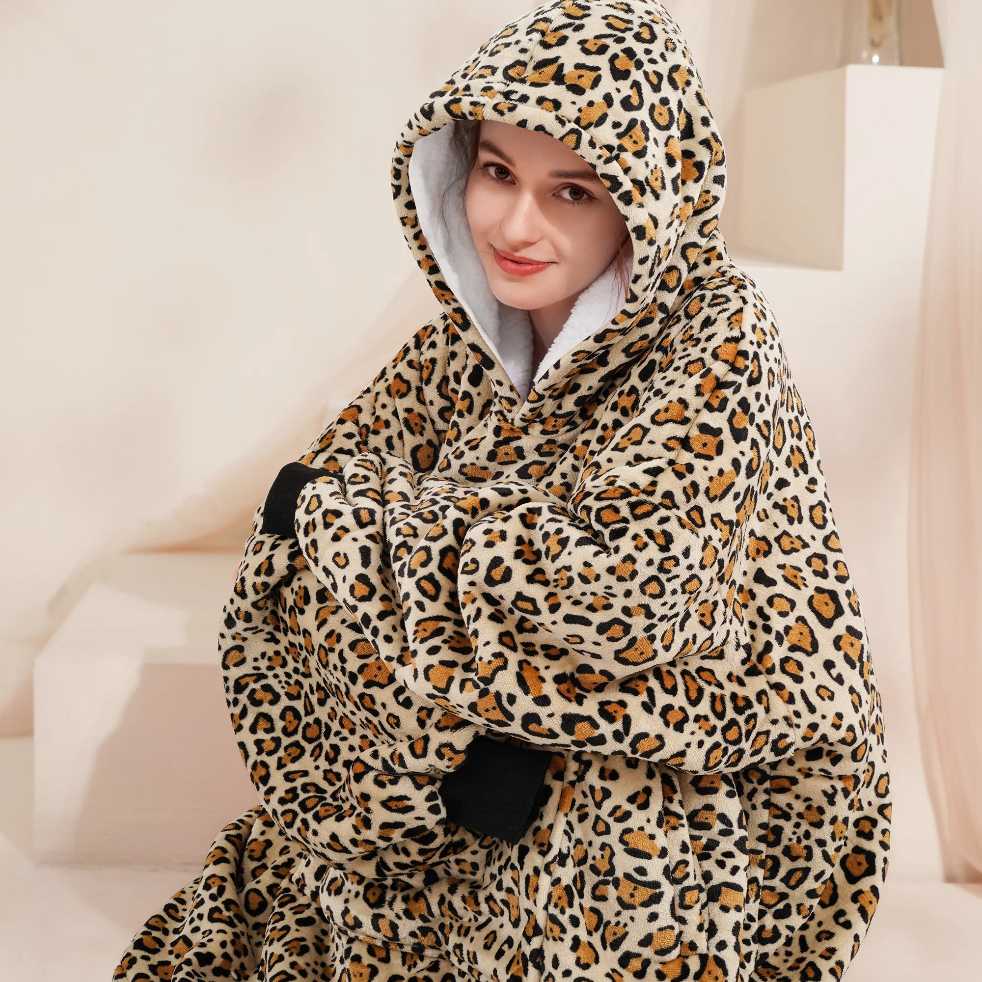 Leopard Blanket Hoodie
