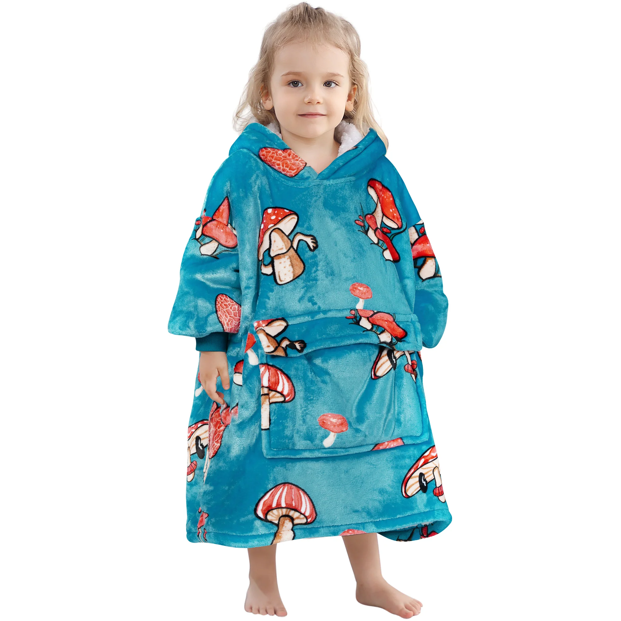 Mushroom Blanket Hoodie Kids