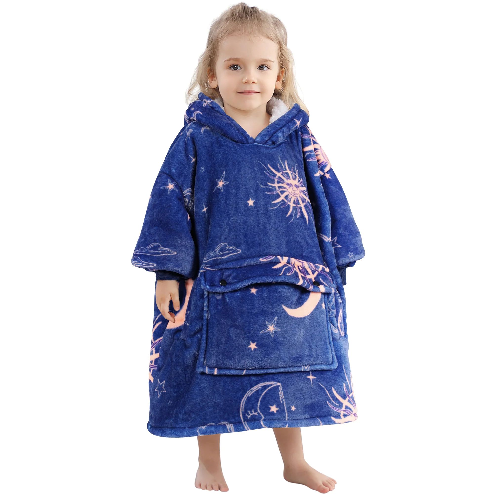 Sun and Moon Blanket Hoodie Kids