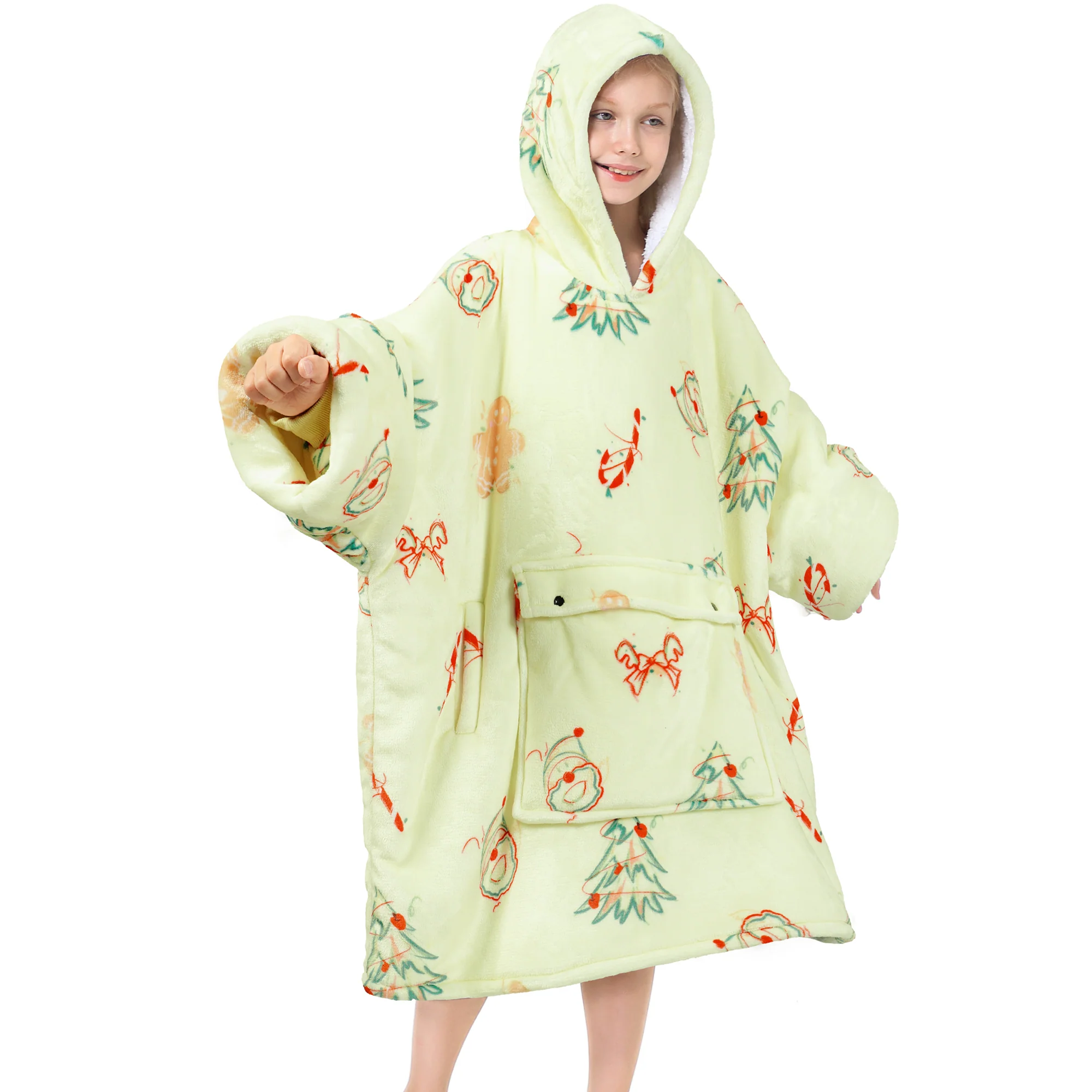 Gingerbread Man Blanket Hoodie Teen