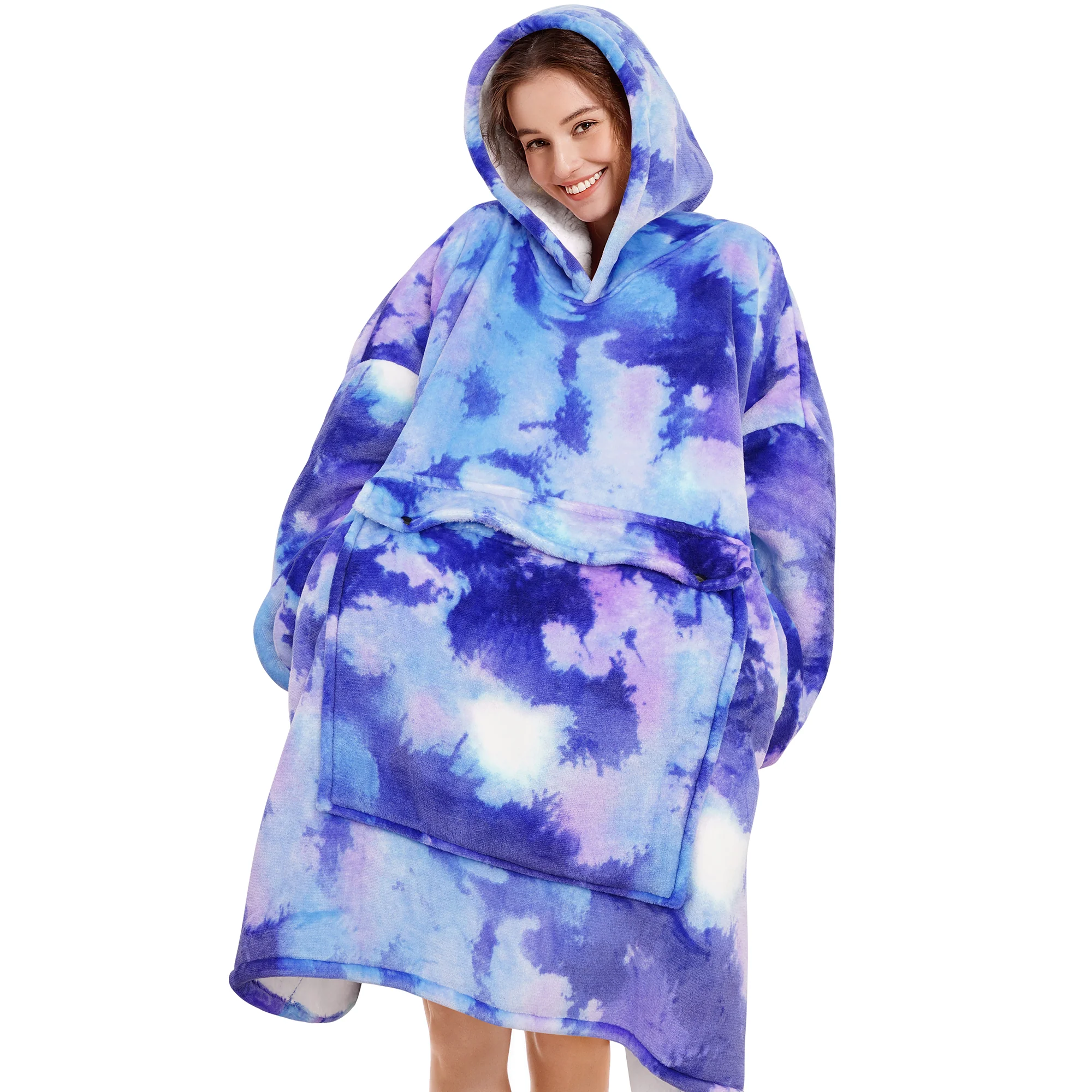 TieDye Blue Blanket Hoodie